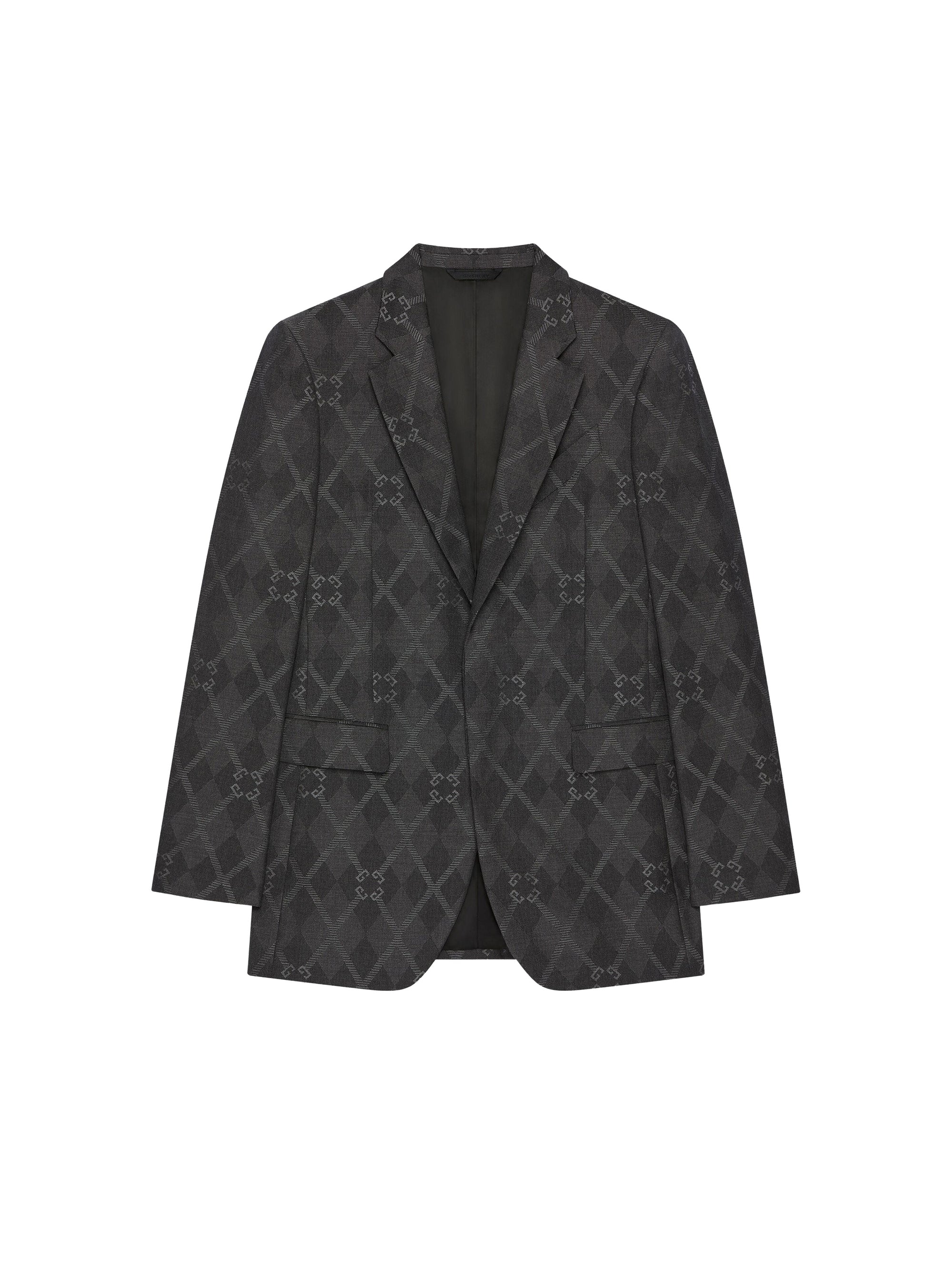 Veste cintrée à revers crantés en laine - Charcoal
