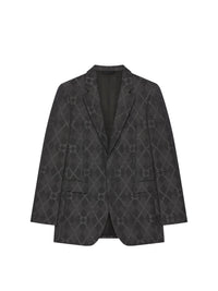 Veste cintrée à revers crantés en laine - Charcoal