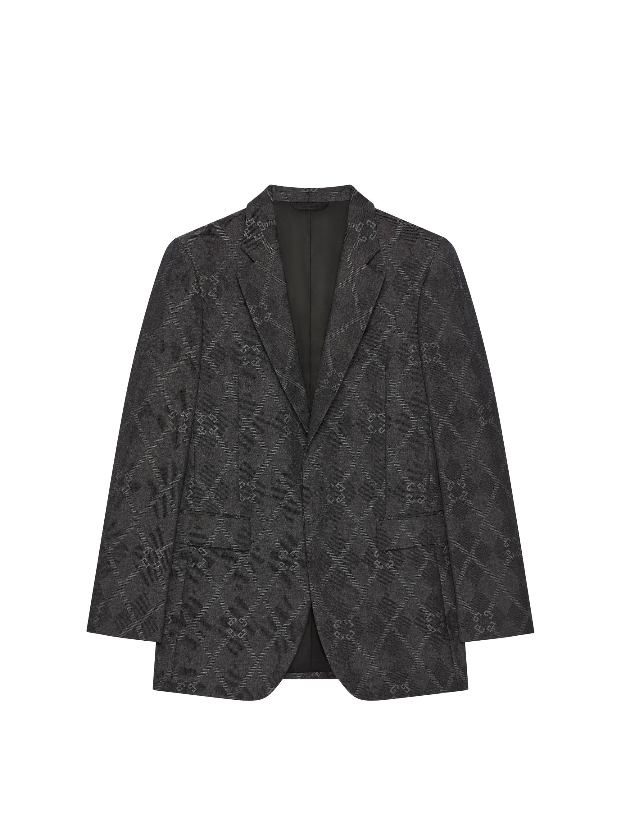 Veste cintrée à revers crantés en laine - Charcoal