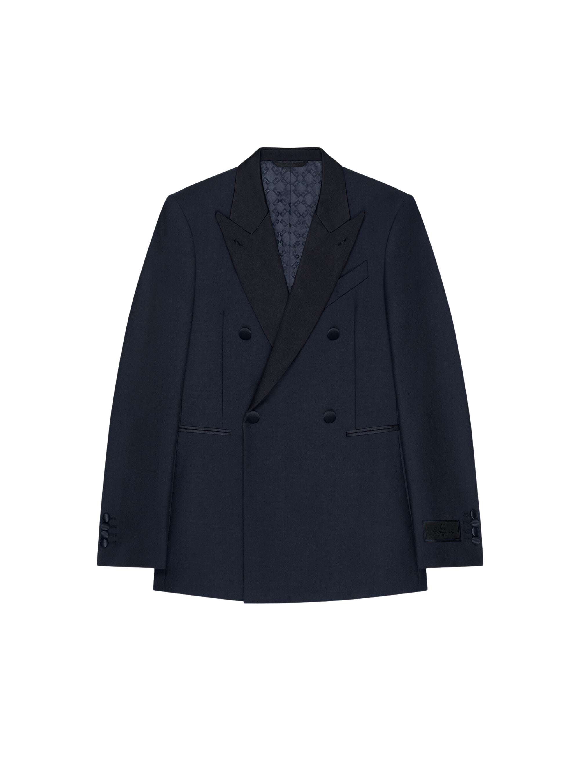 Veste de soirée croisée en laine - Navy