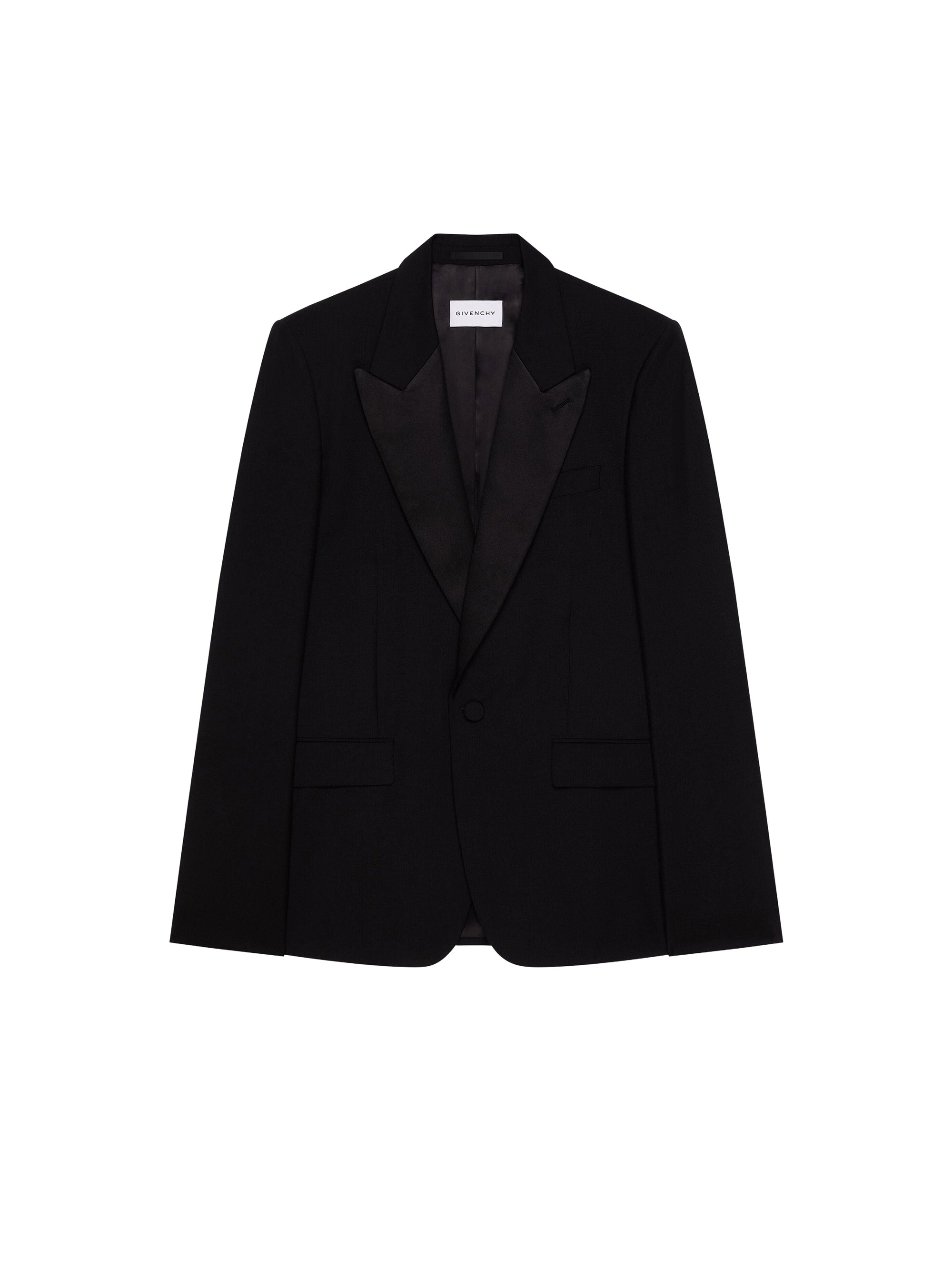 Veste de soirée à revers pointus en laine - Black