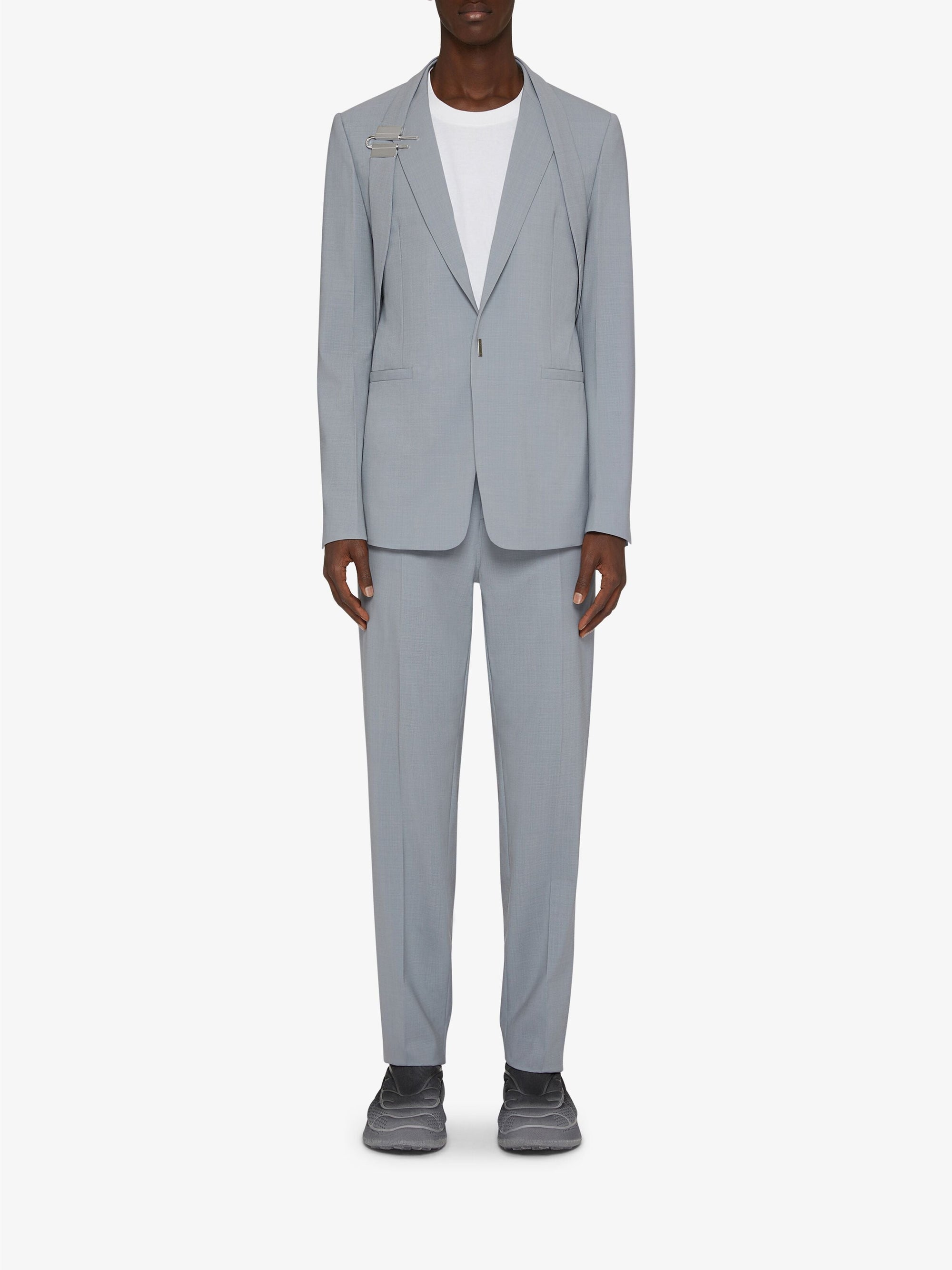 Pantalon slim en laine mélangé - Pearl Grey