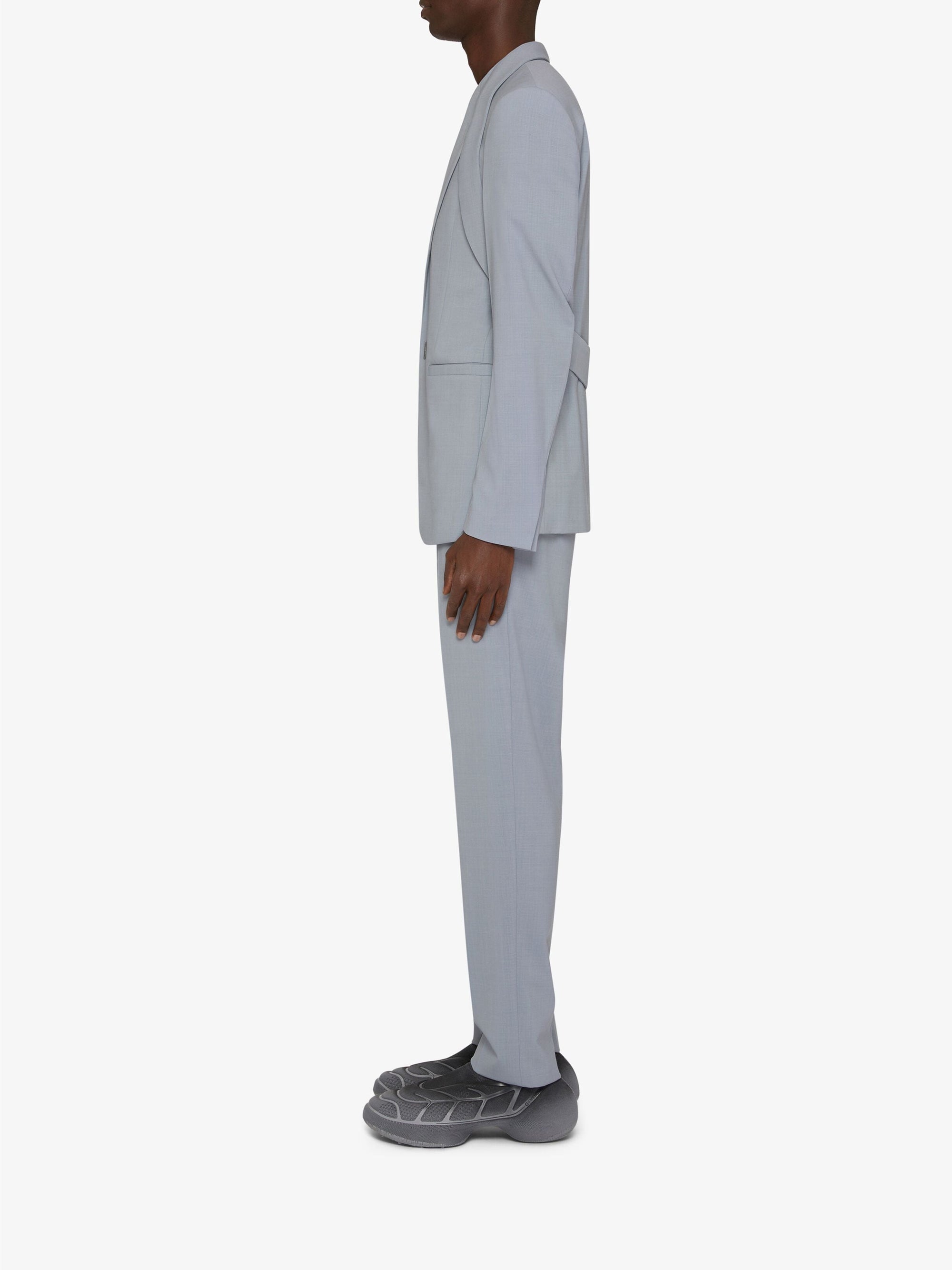 Pantalon slim en laine mélangé - Pearl Grey