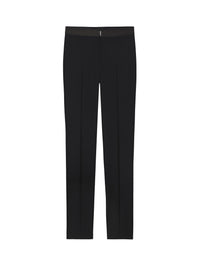 Pantalon en laine et mohair à ceinture satin - Black
