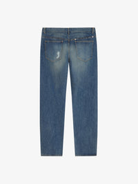 Jean droit destroyed vintage - Indigo Blue
