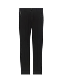 Pantalon slim à détails métalliques en laine  - Noir