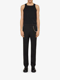Slim-fit trousers with wool side chain - Black