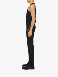 Slim-fit trousers with wool side chain - Black