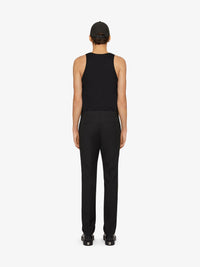 Slim-fit trousers with wool side chain - Black
