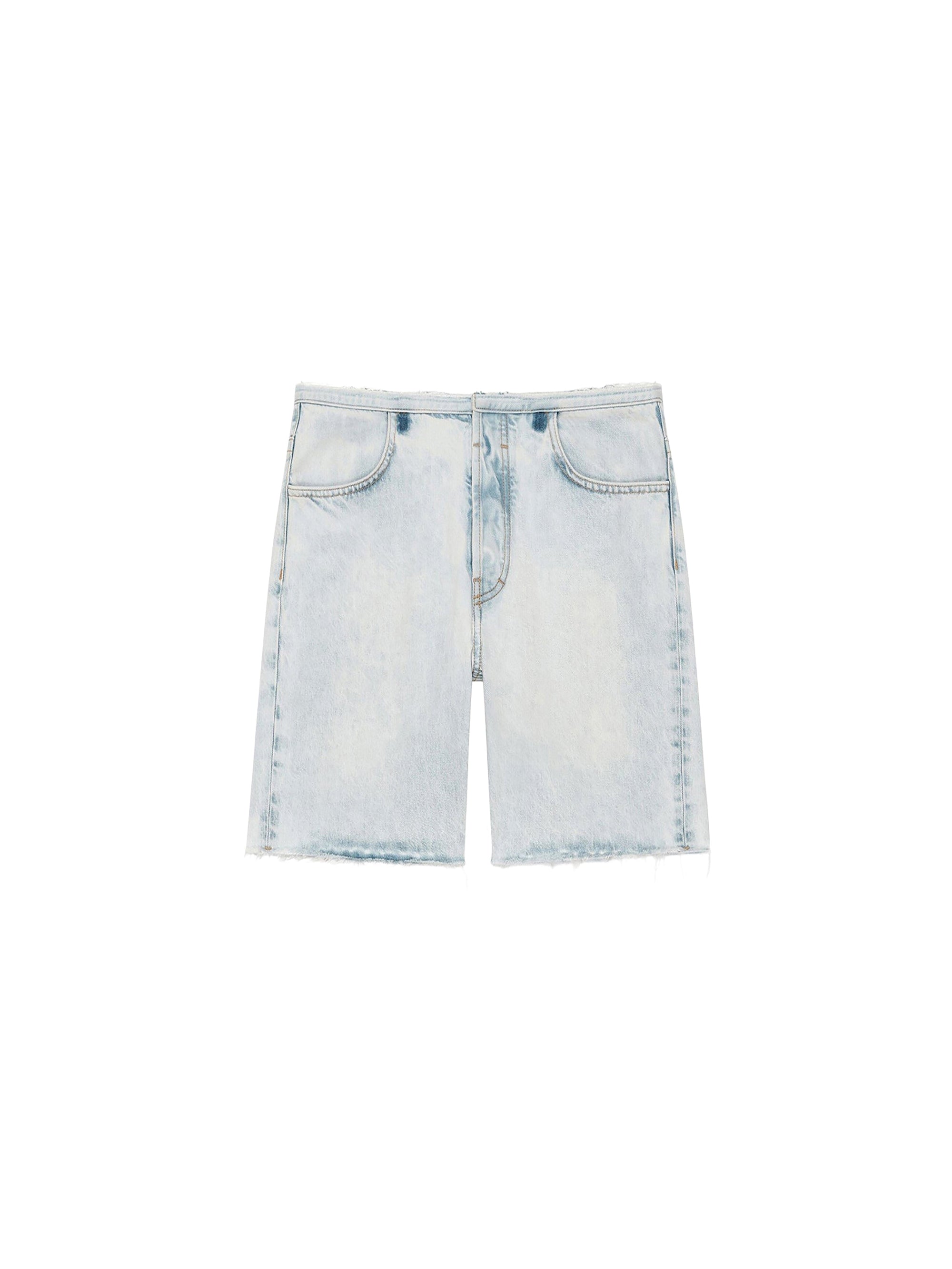 CUTTED BELT LOW RISE DENIM SHORTS