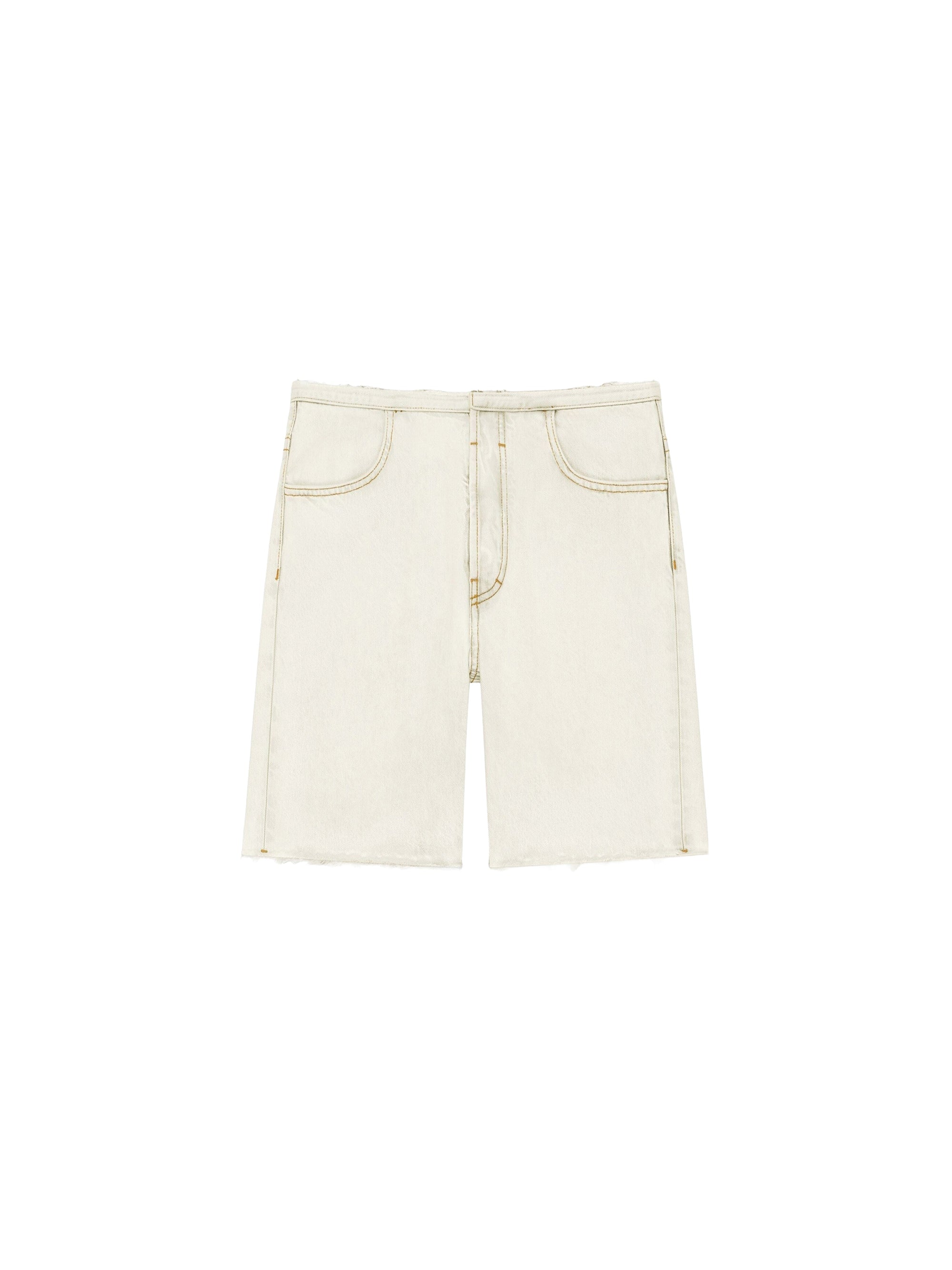 CUTTED BELT LOW RISE DENIM SHORTS