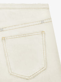 CUTTED BELT LOW RISE DENIM SHORTS