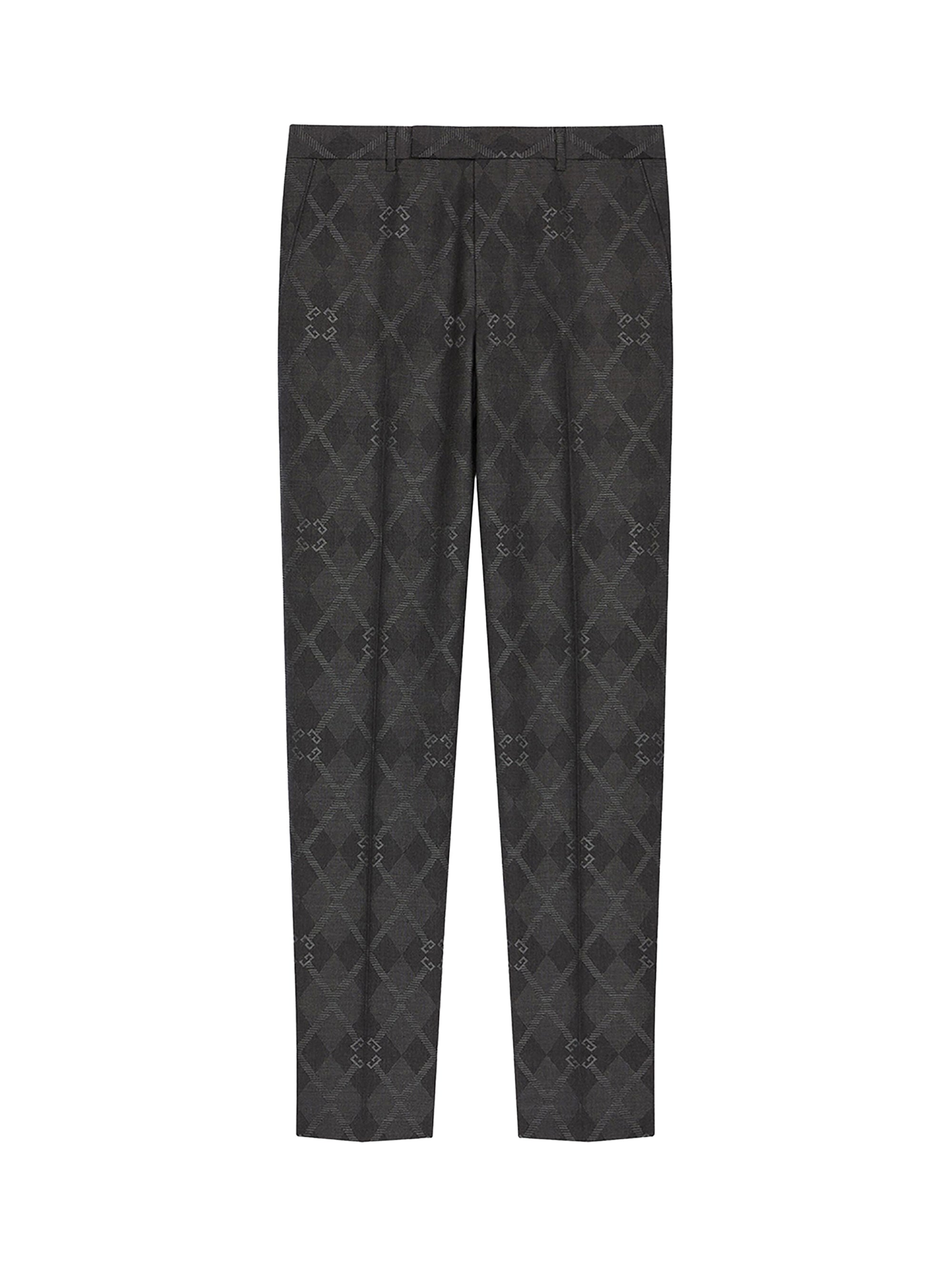 Pantalon habillé droit en laine - Charcoal