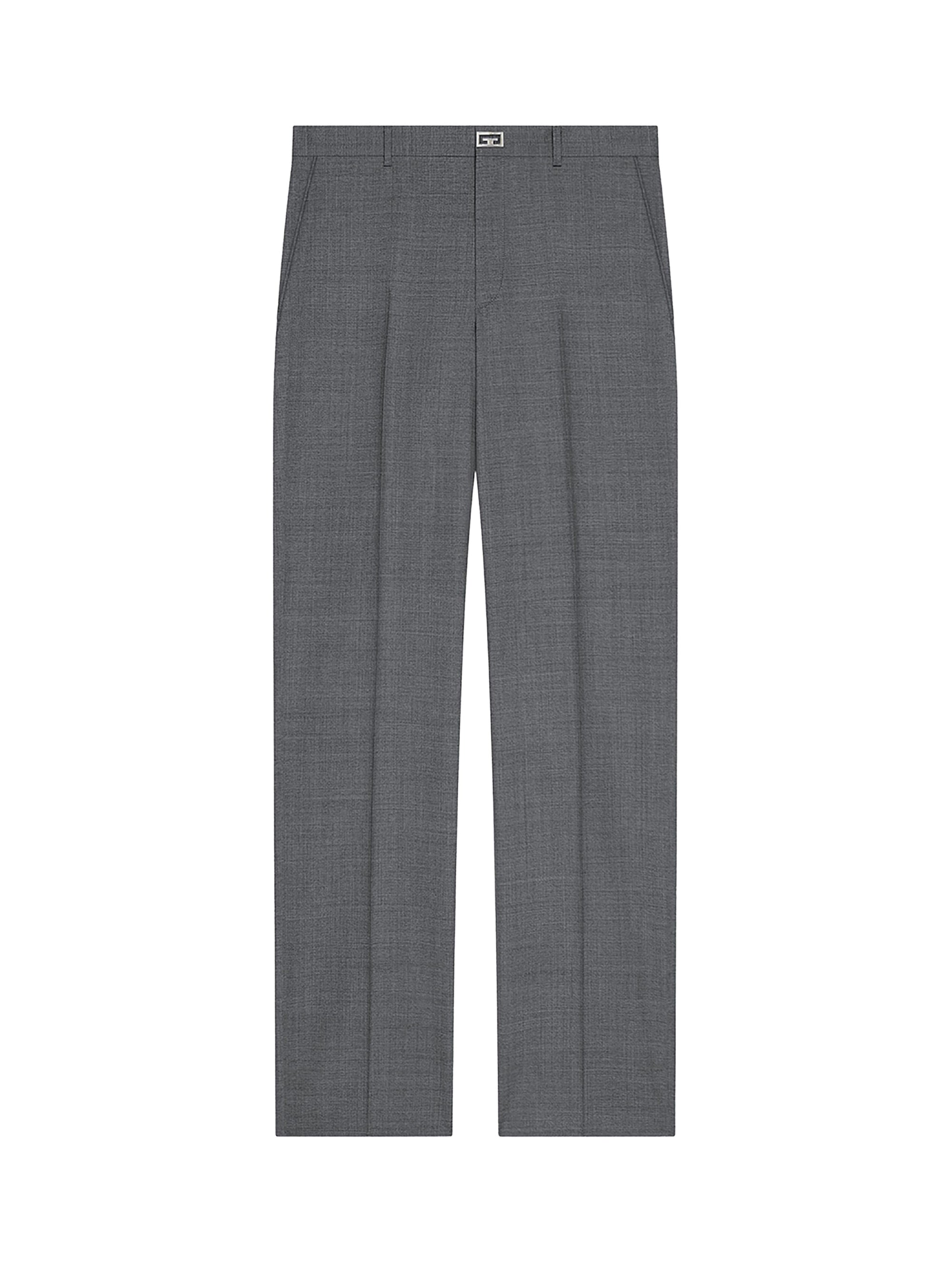Pantalon détail métal en laine - Medium Grey
