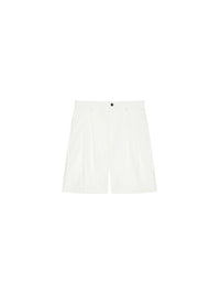 Short long ceinturé à pinces - Ivory