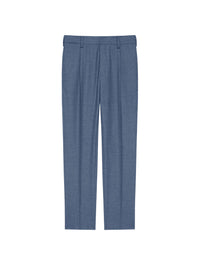 Pantalon fuselé à taille élastiquée en laine - Grey Blue