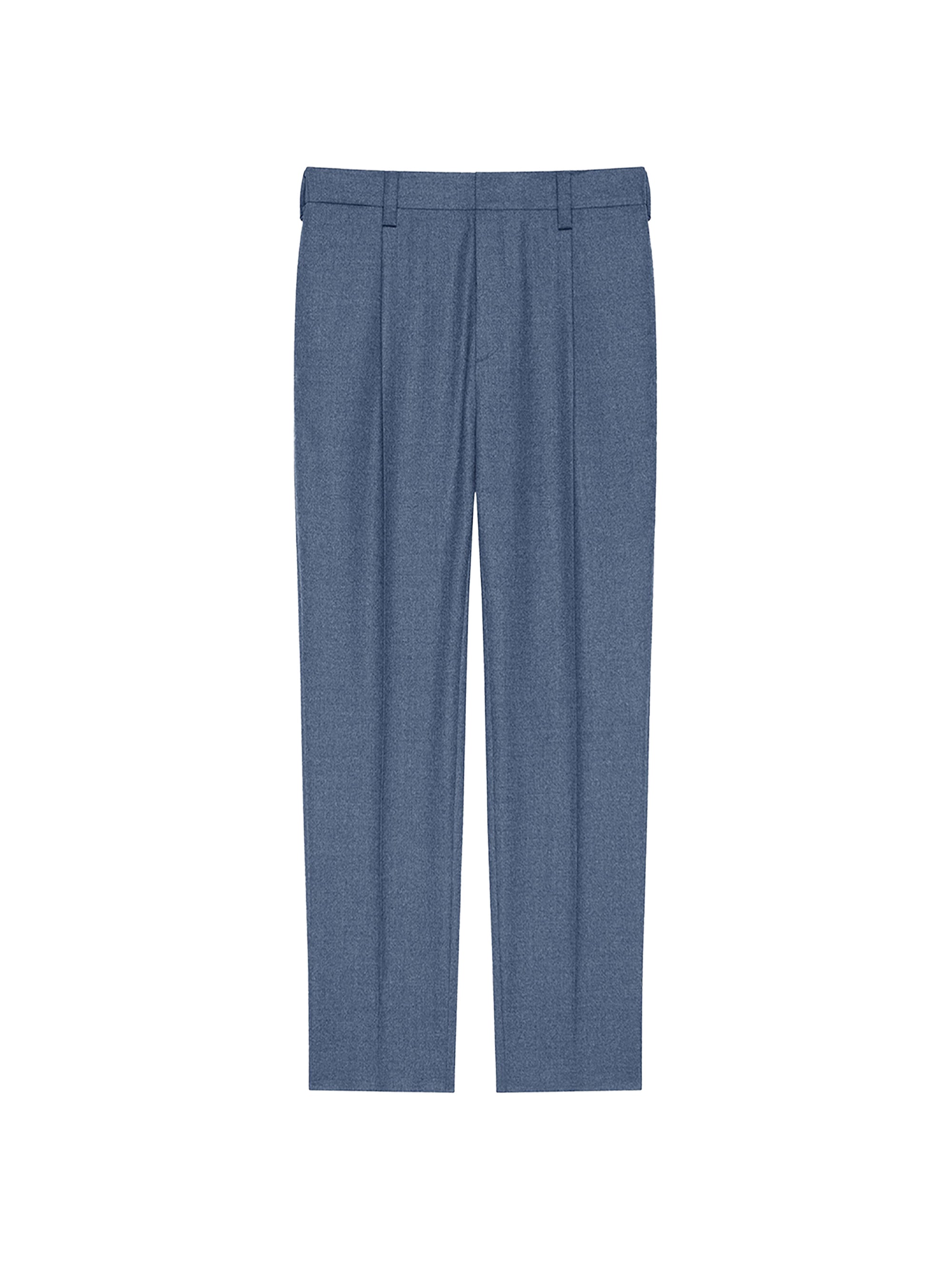 Pantalon fuselé à taille élastiquée en laine - Grey Blue