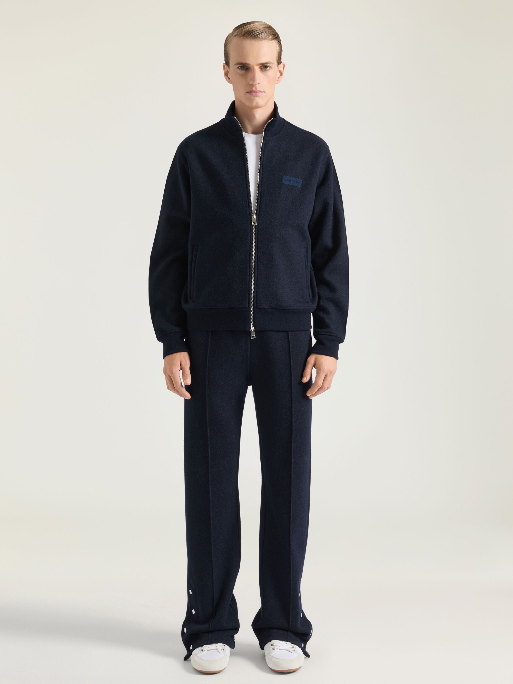 TRACK PANT PIN TUCK OPEN HEM CUFF