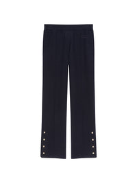 Wool tracksuit trousers with pleats - Navy