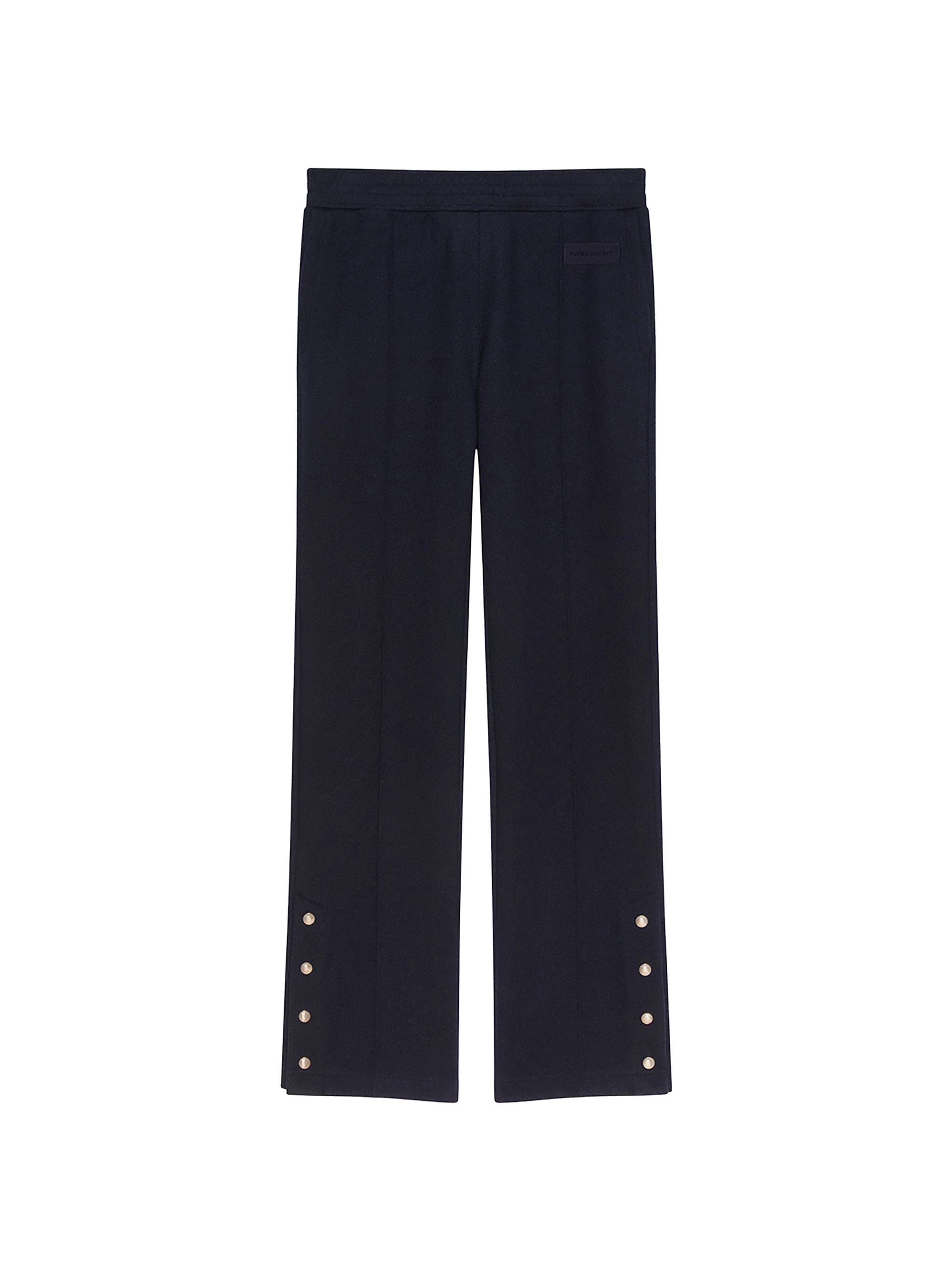 Wool tracksuit trousers with pleats - Navy