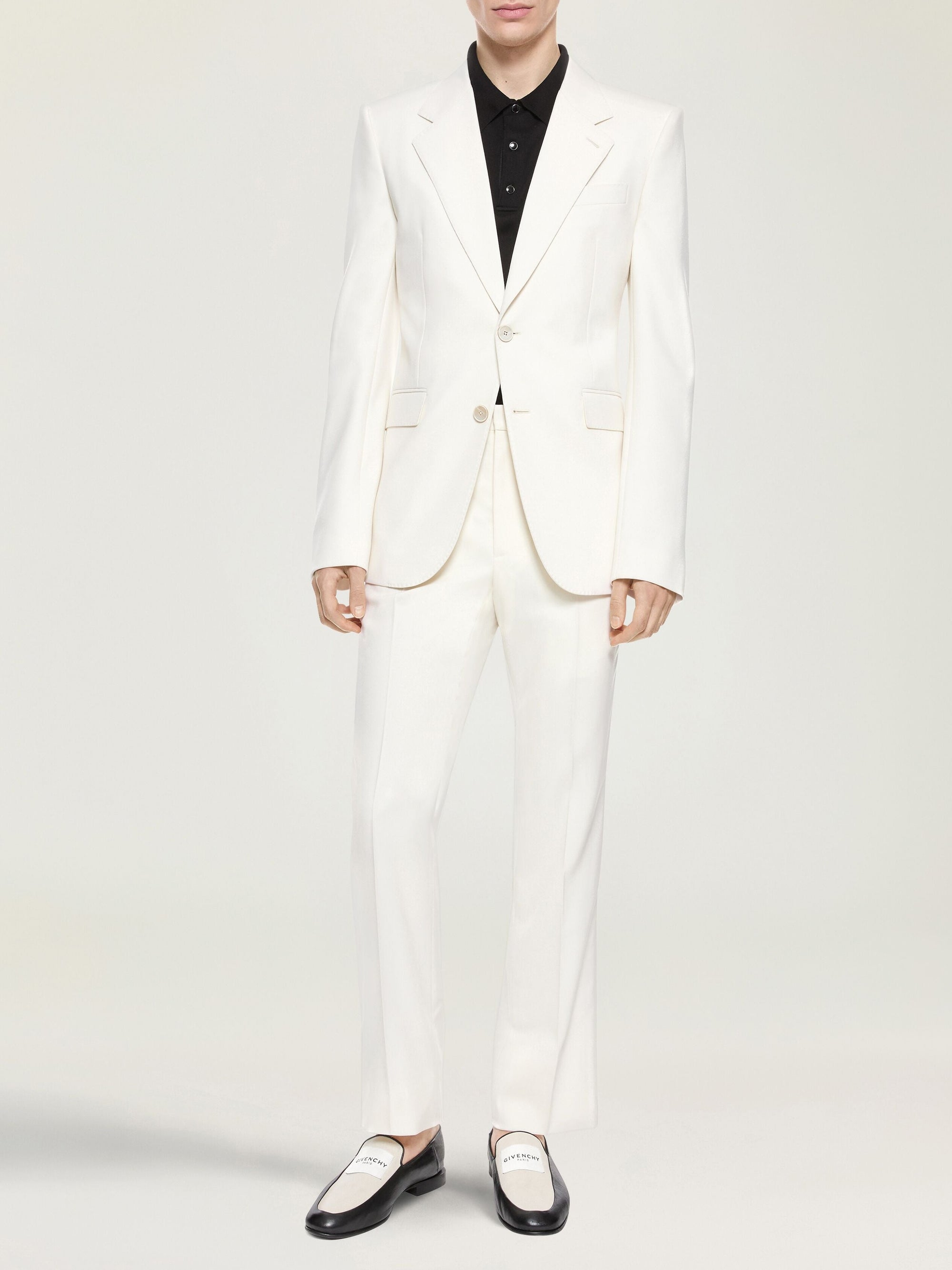 Pantalon droit tailleur en laine - Ivory