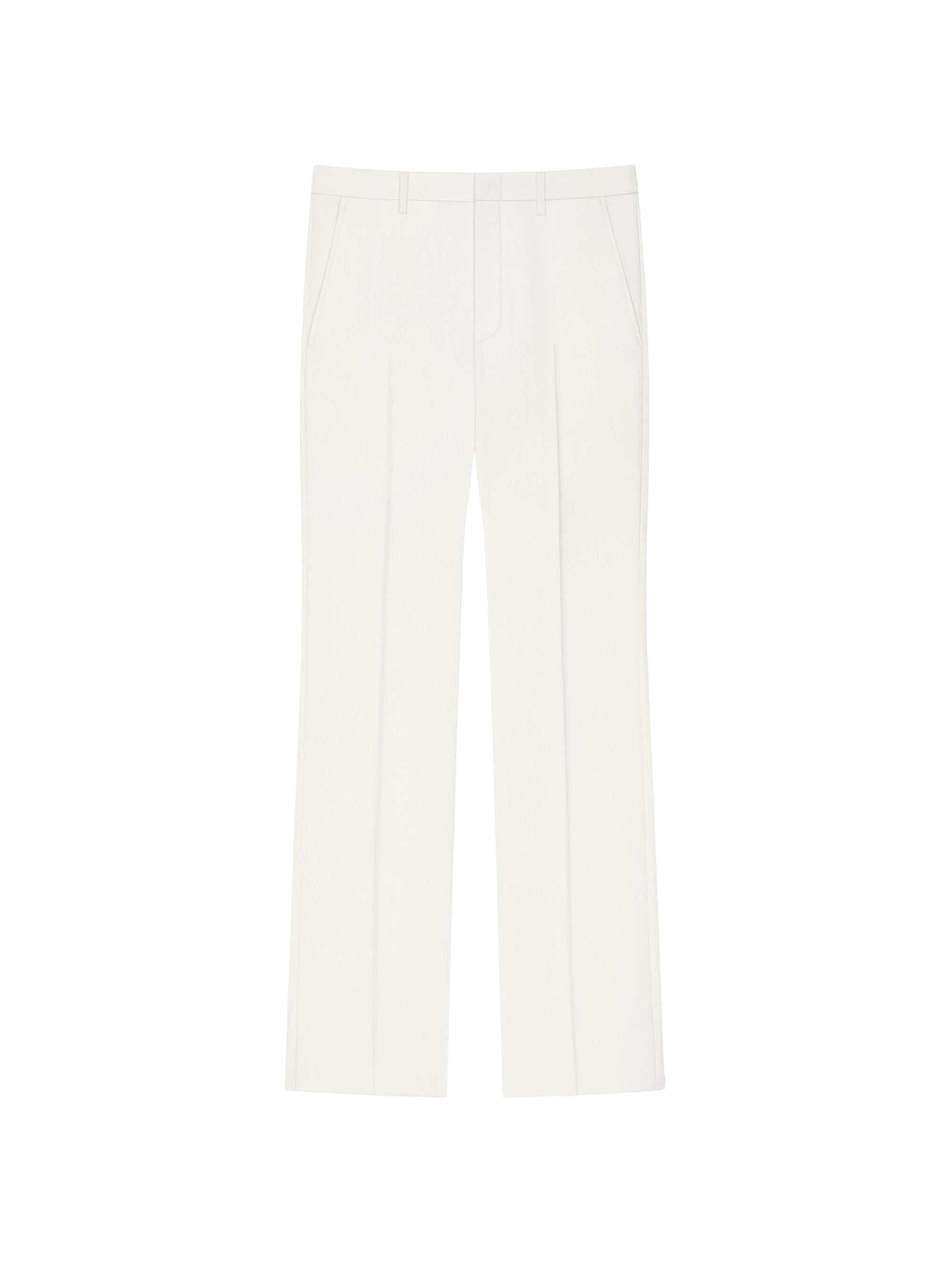 Pantalon droit tailleur en laine - Ivory