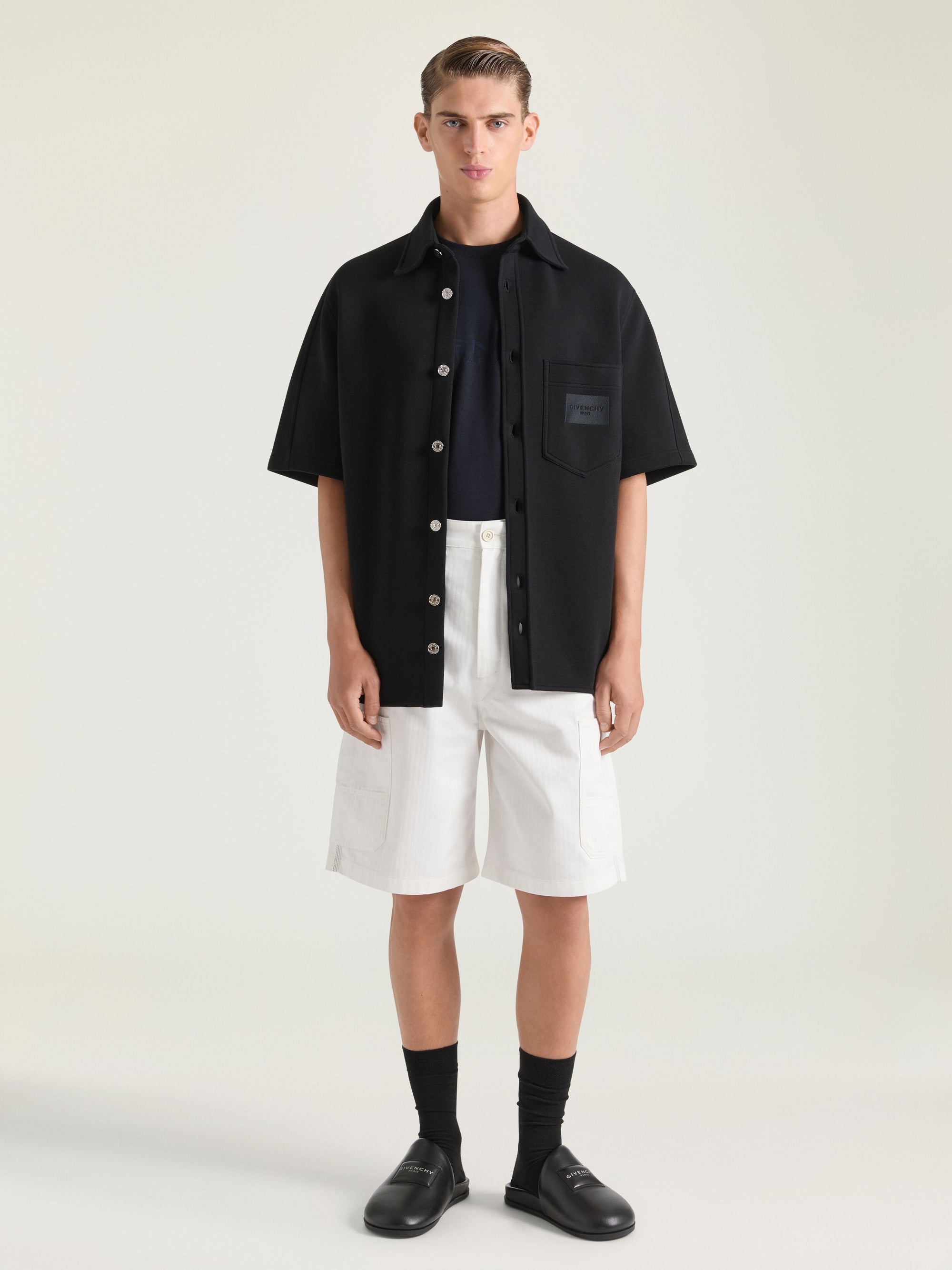 DENIM SHORTS WITH PATCH POCKETS