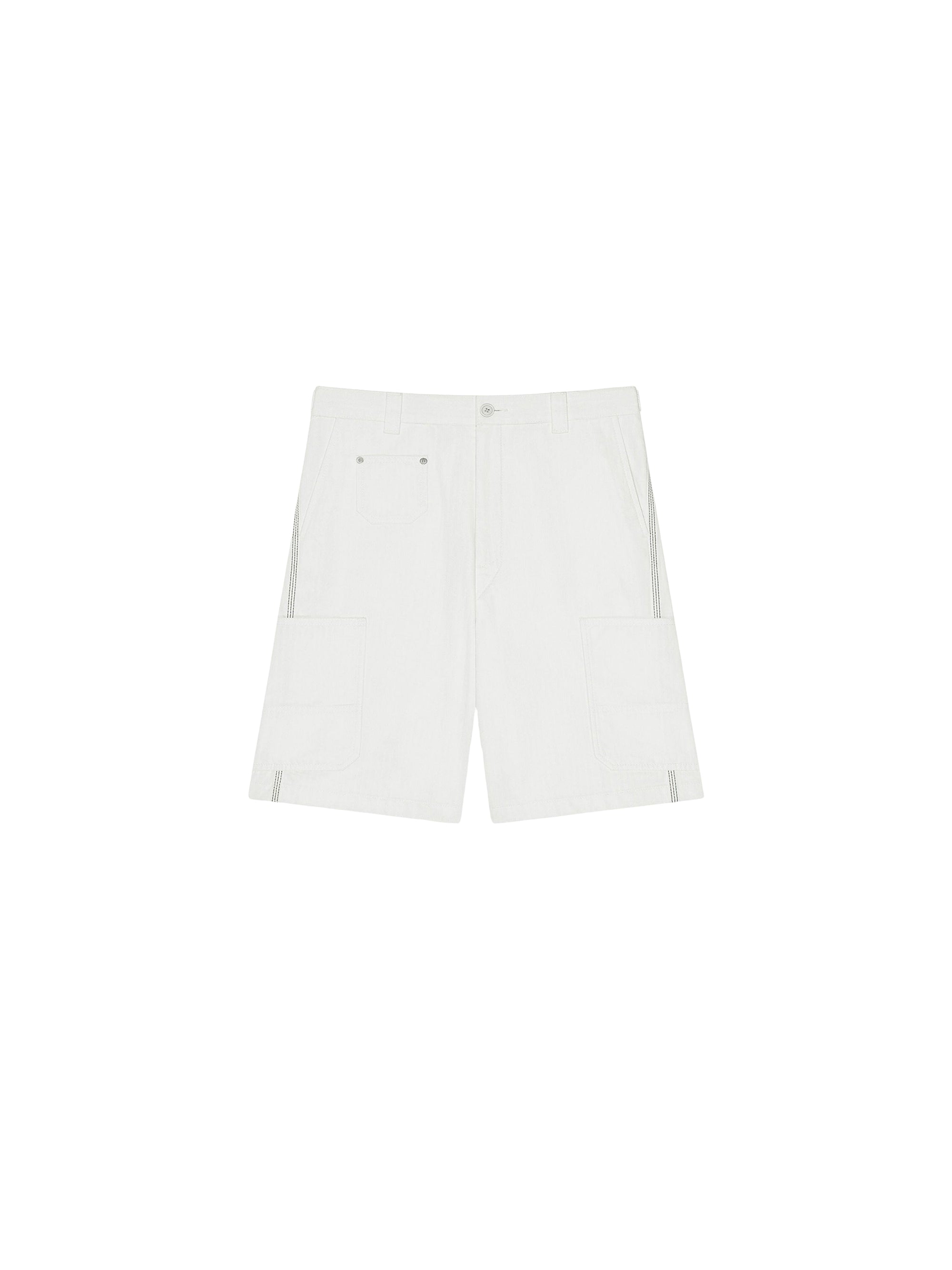 Short en jean à poches plaquées - White