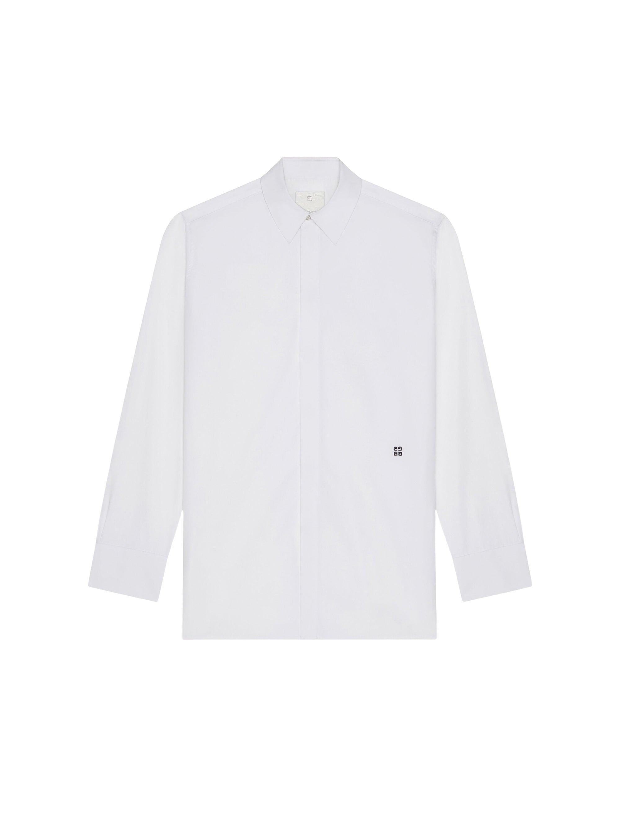 Chemise en popeline à détail 4G - White & Black