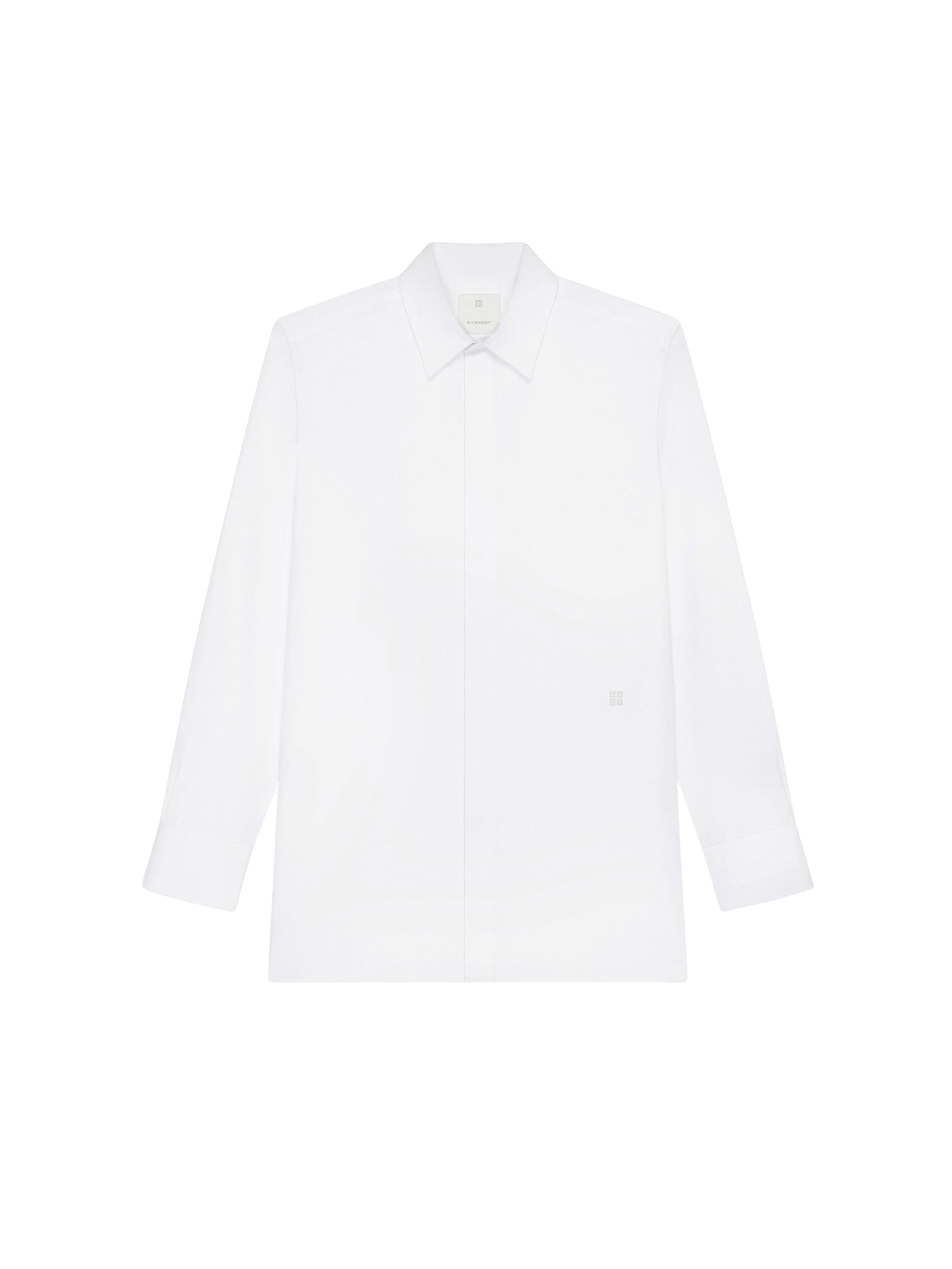 Chemise en popeline à détail 4G - White & Grey