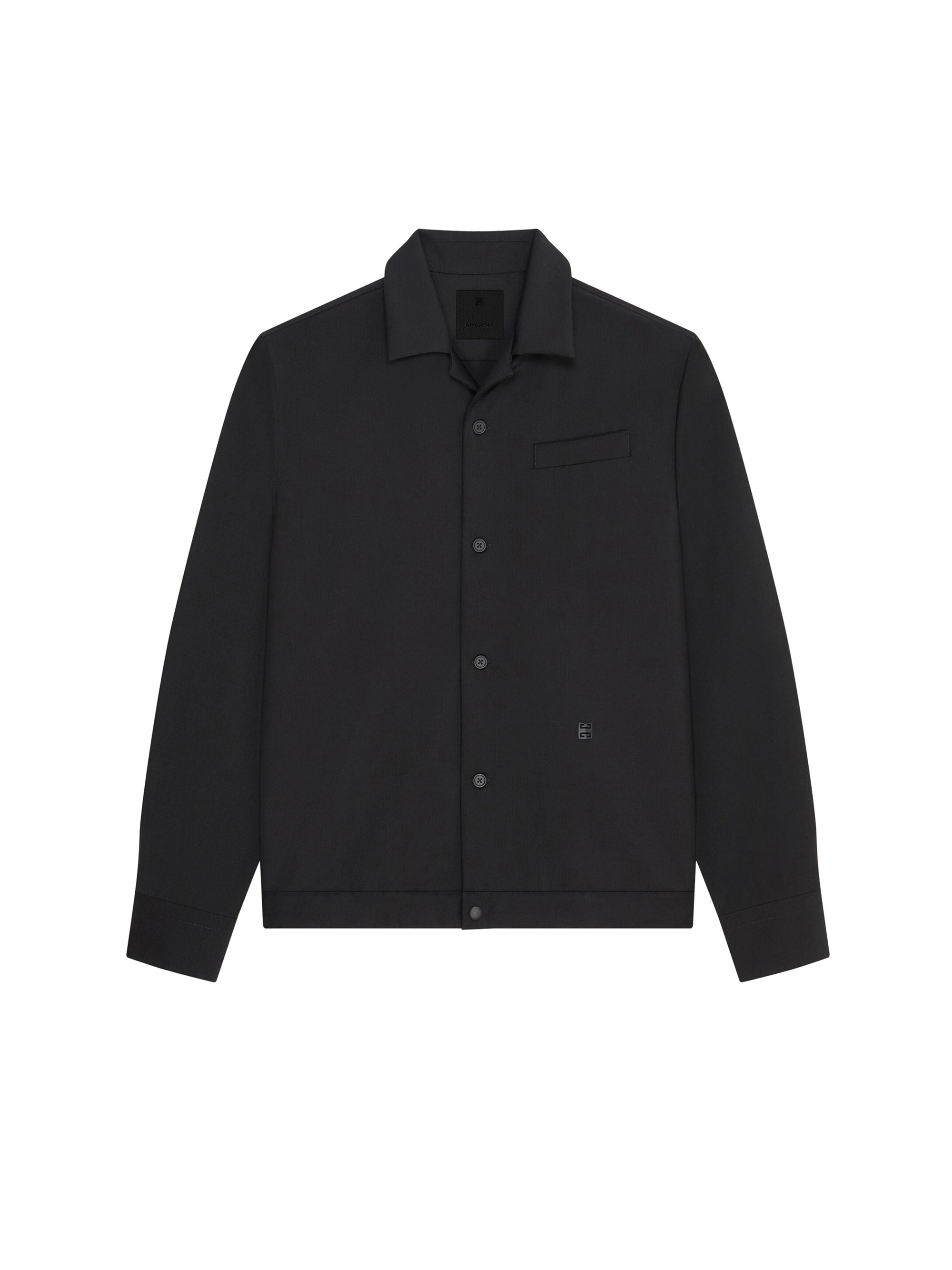 Surchemise à détail 4G en laine - Black