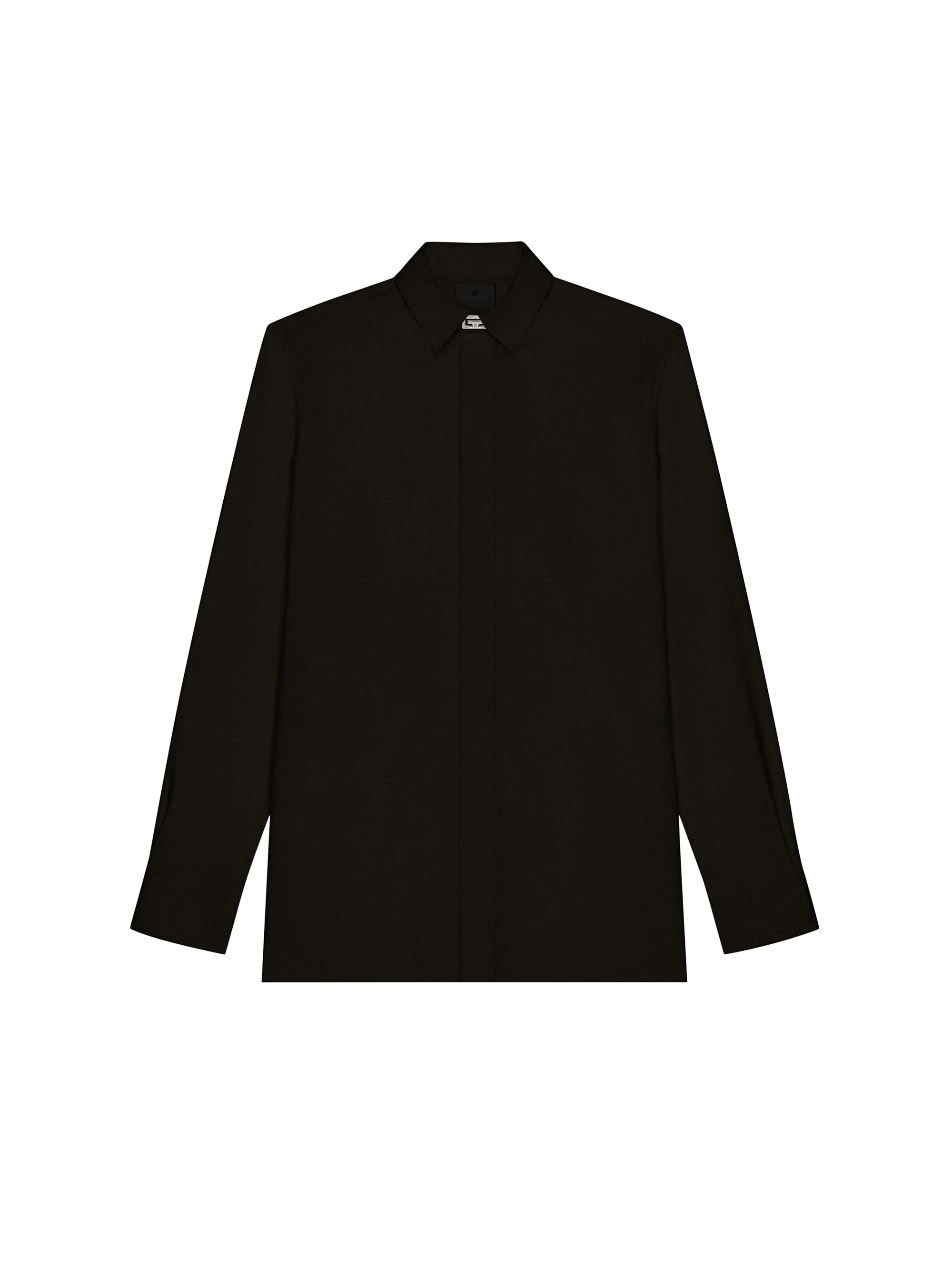 Chemise manches longues détail métal - Black