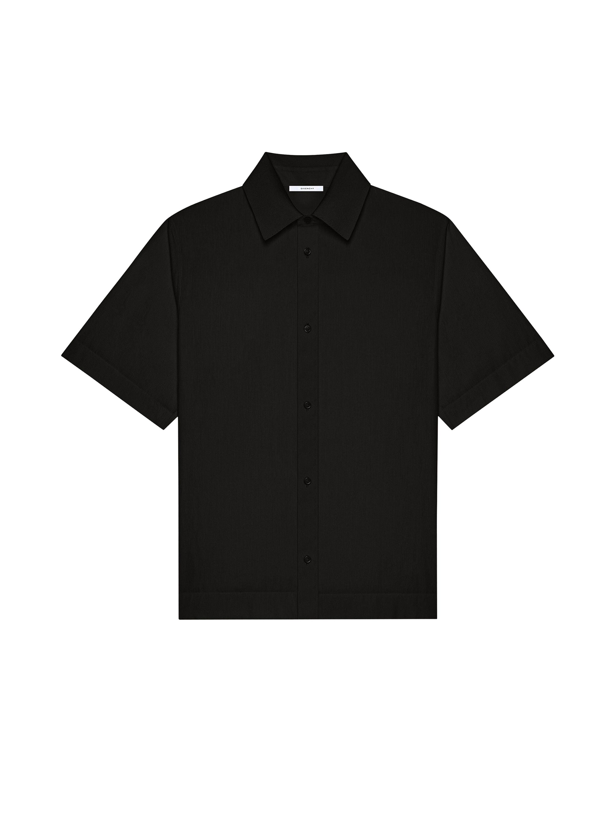 Chemise manches courtes col côtelé - Black