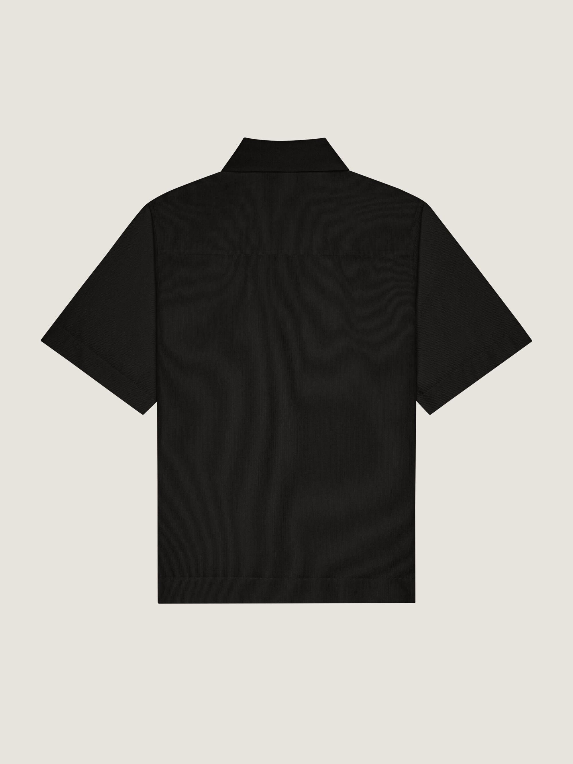 CASUAL SHIRT SHORT SLEEVE RIB COLLAR