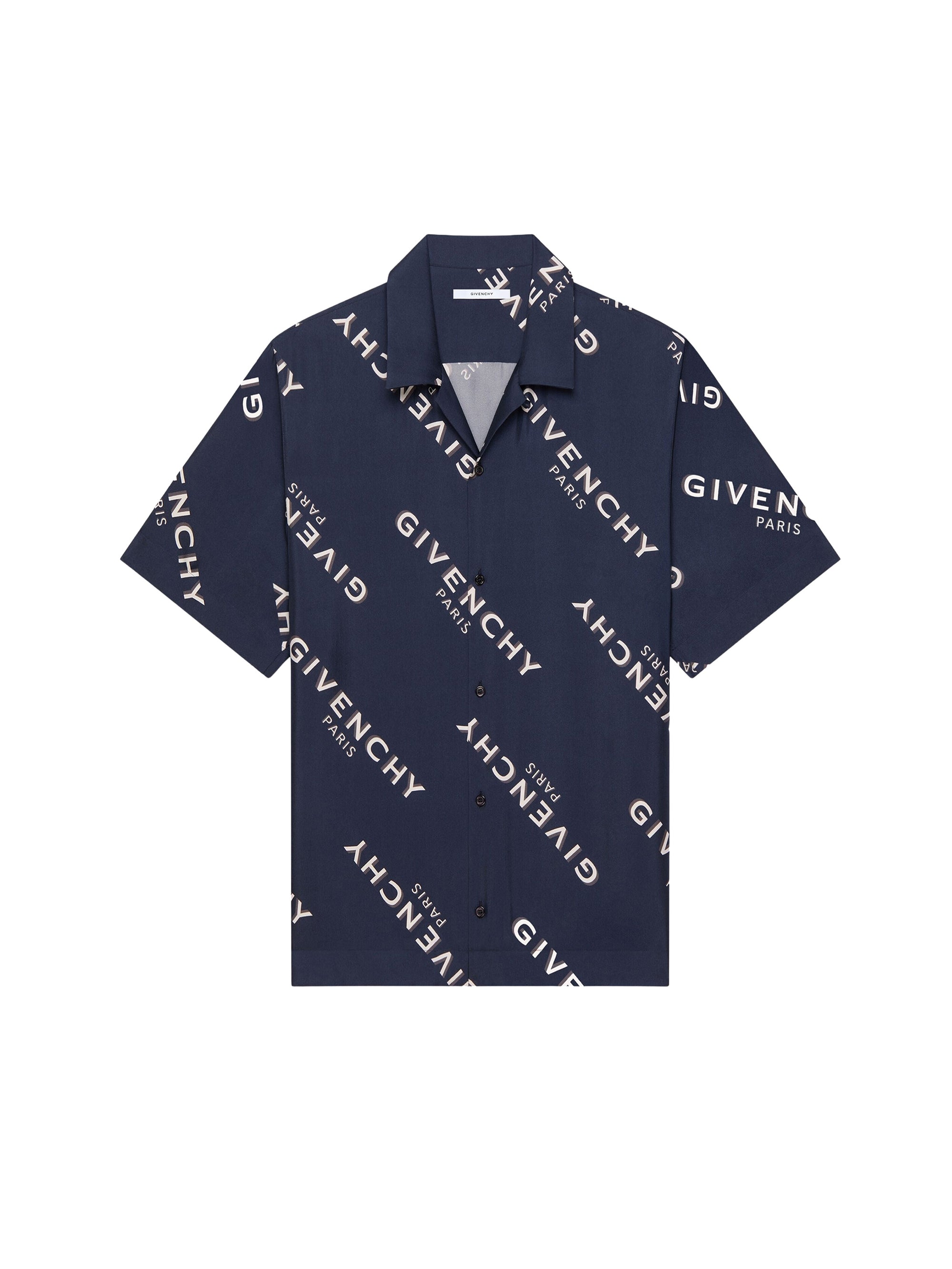 Chemise Bowling en soie - Navy