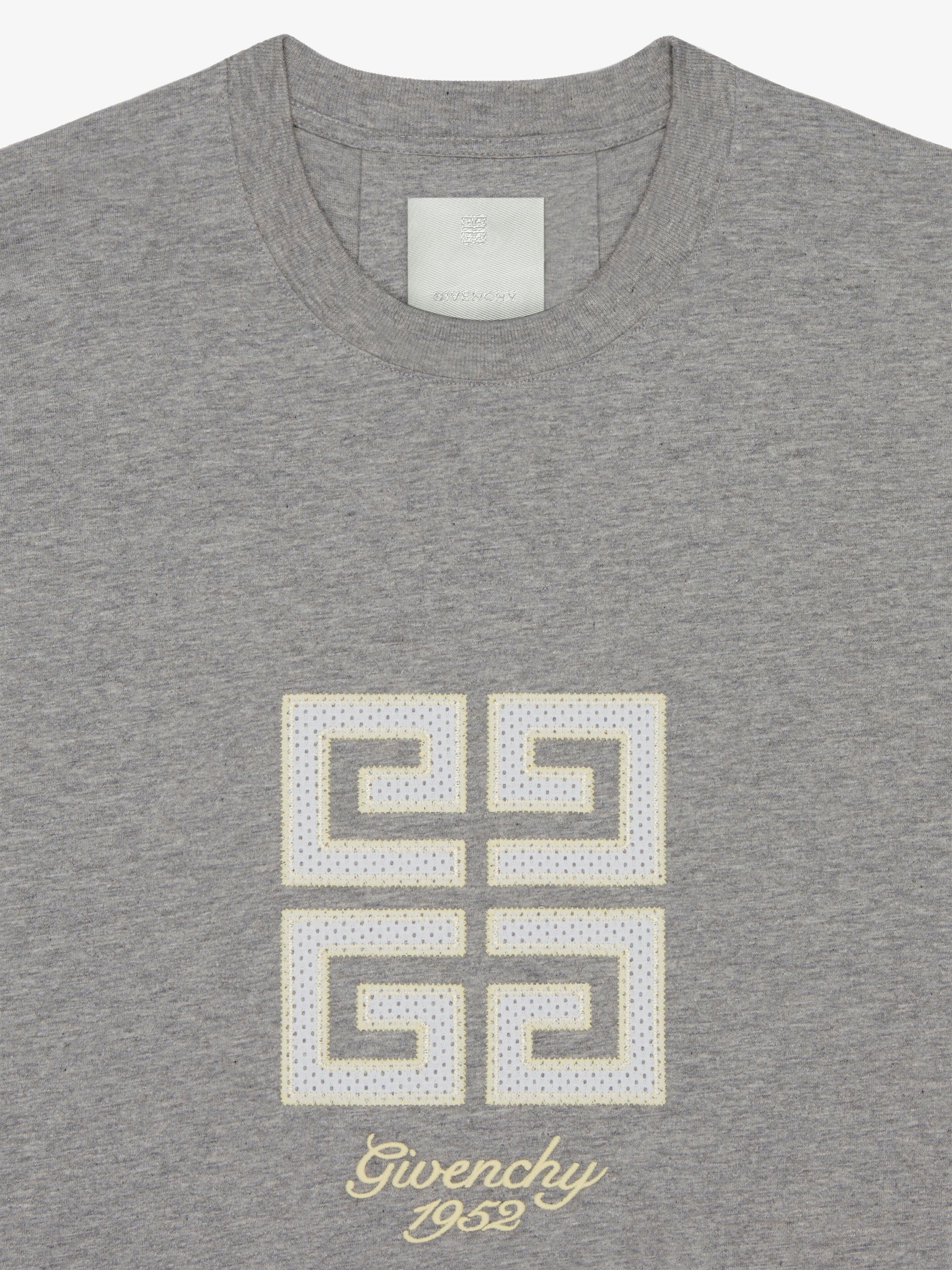 GREY MEL MESH COLLEGE EMBROIDERY