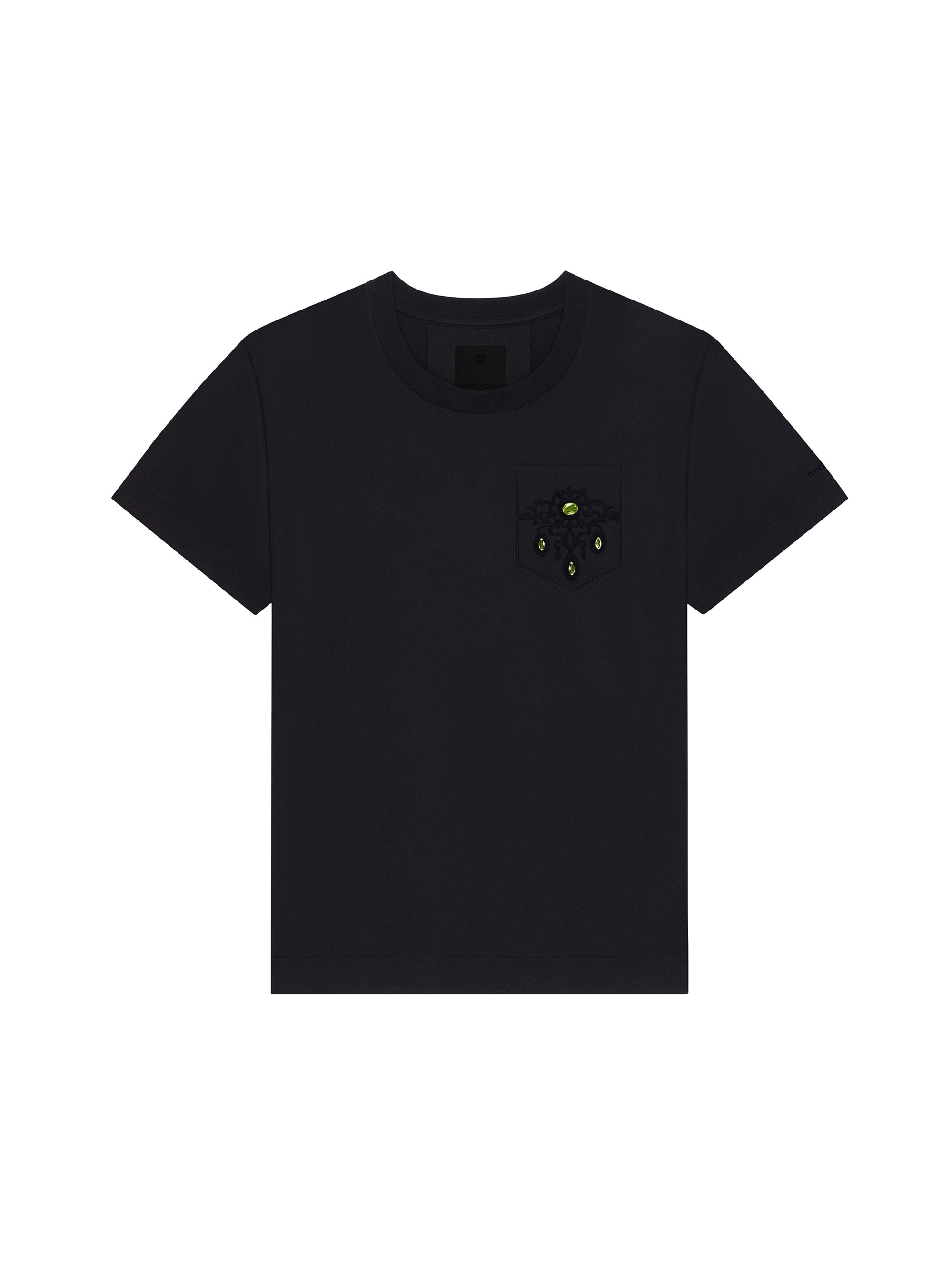 T-shirt avec broderies et pierres - Black