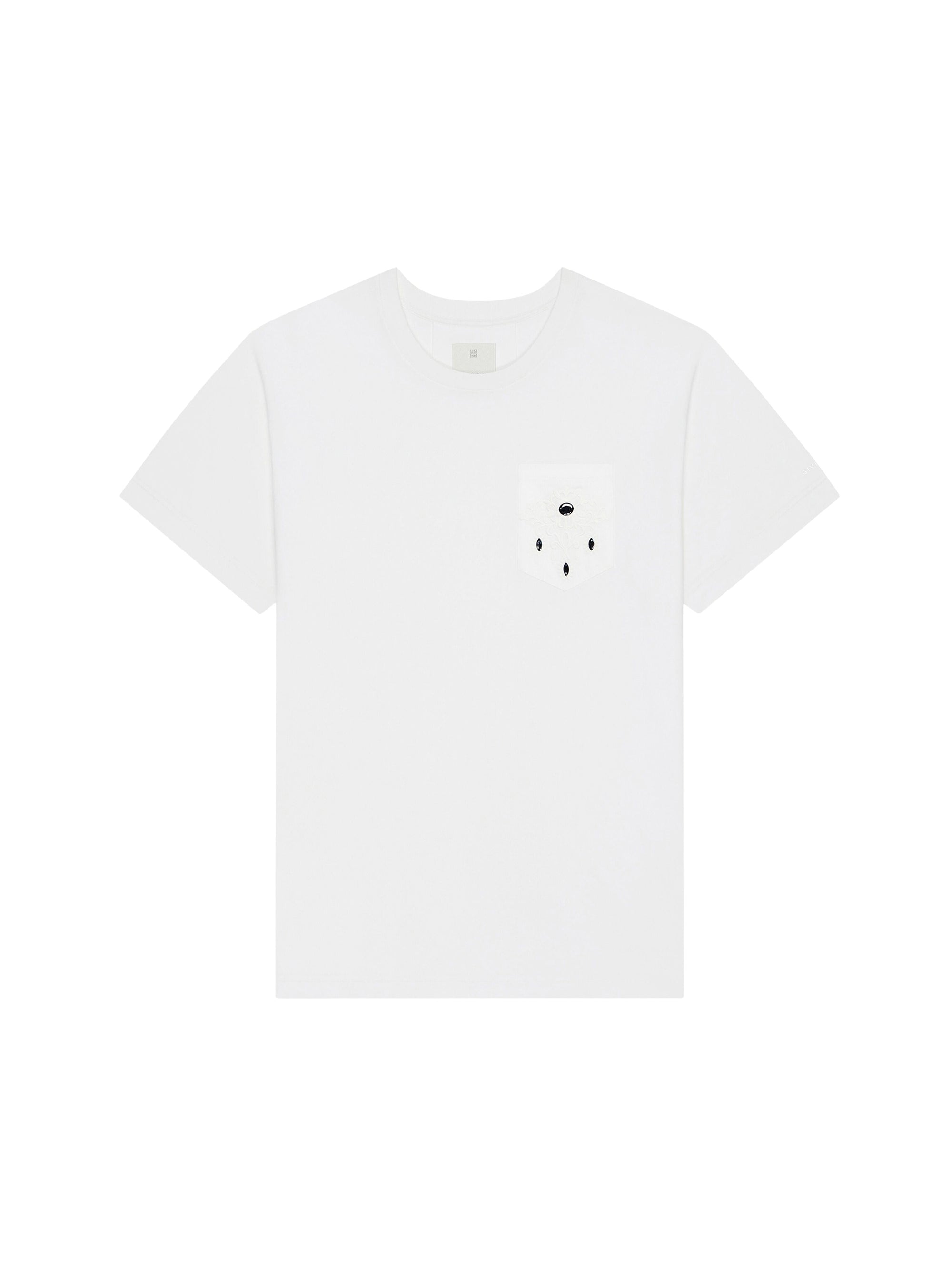 T-shirt avec broderies et pierres - White