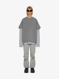 MASH UP V NECK WT CREWNECK AND JERSEY