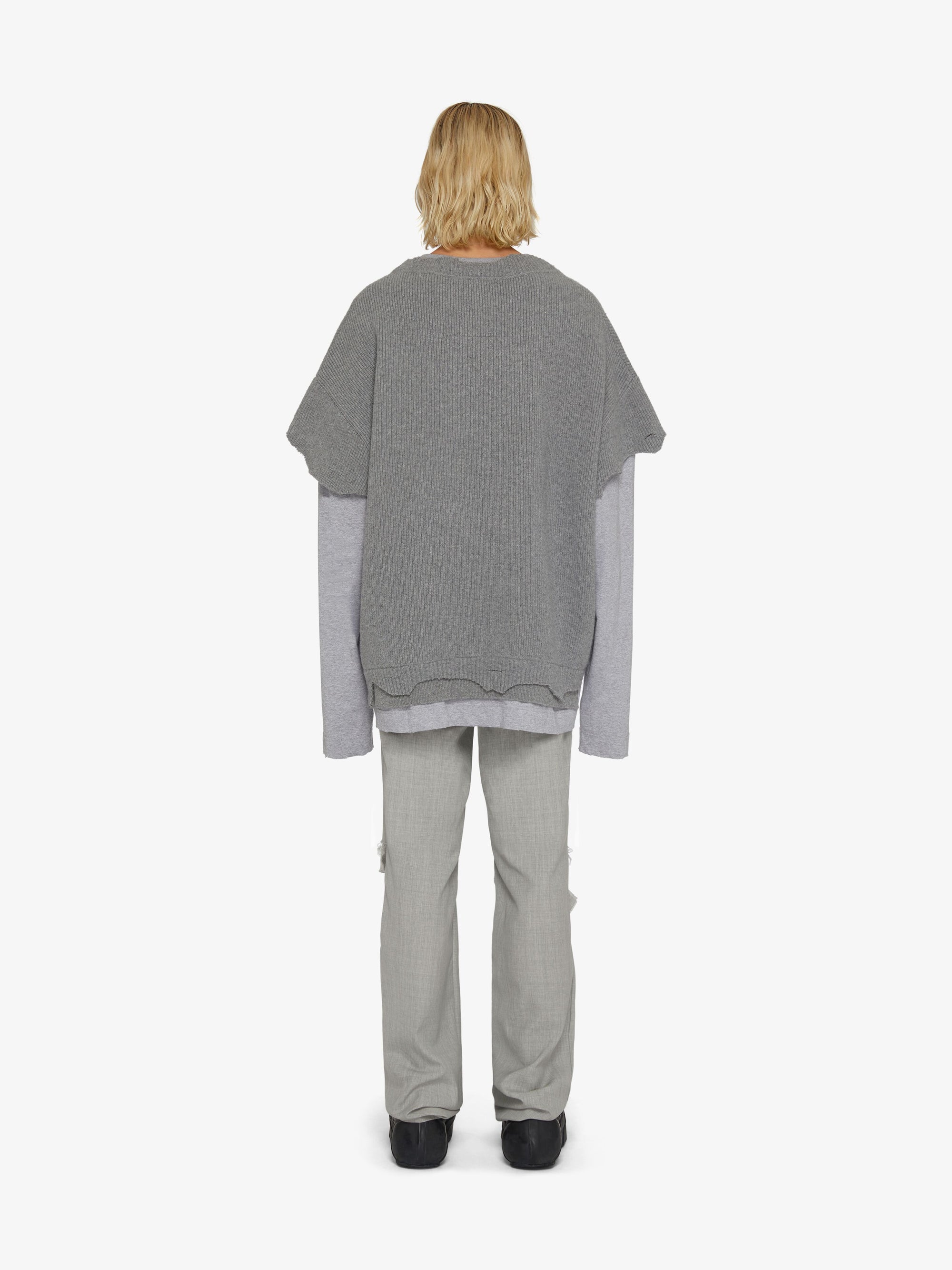 MASH UP V NECK WT CREWNECK AND JERSEY