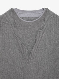MASH UP V NECK WT CREWNECK AND JERSEY