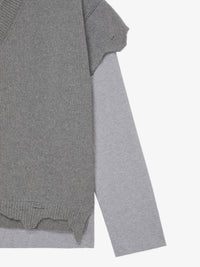 MASH UP V NECK WT CREWNECK AND JERSEY