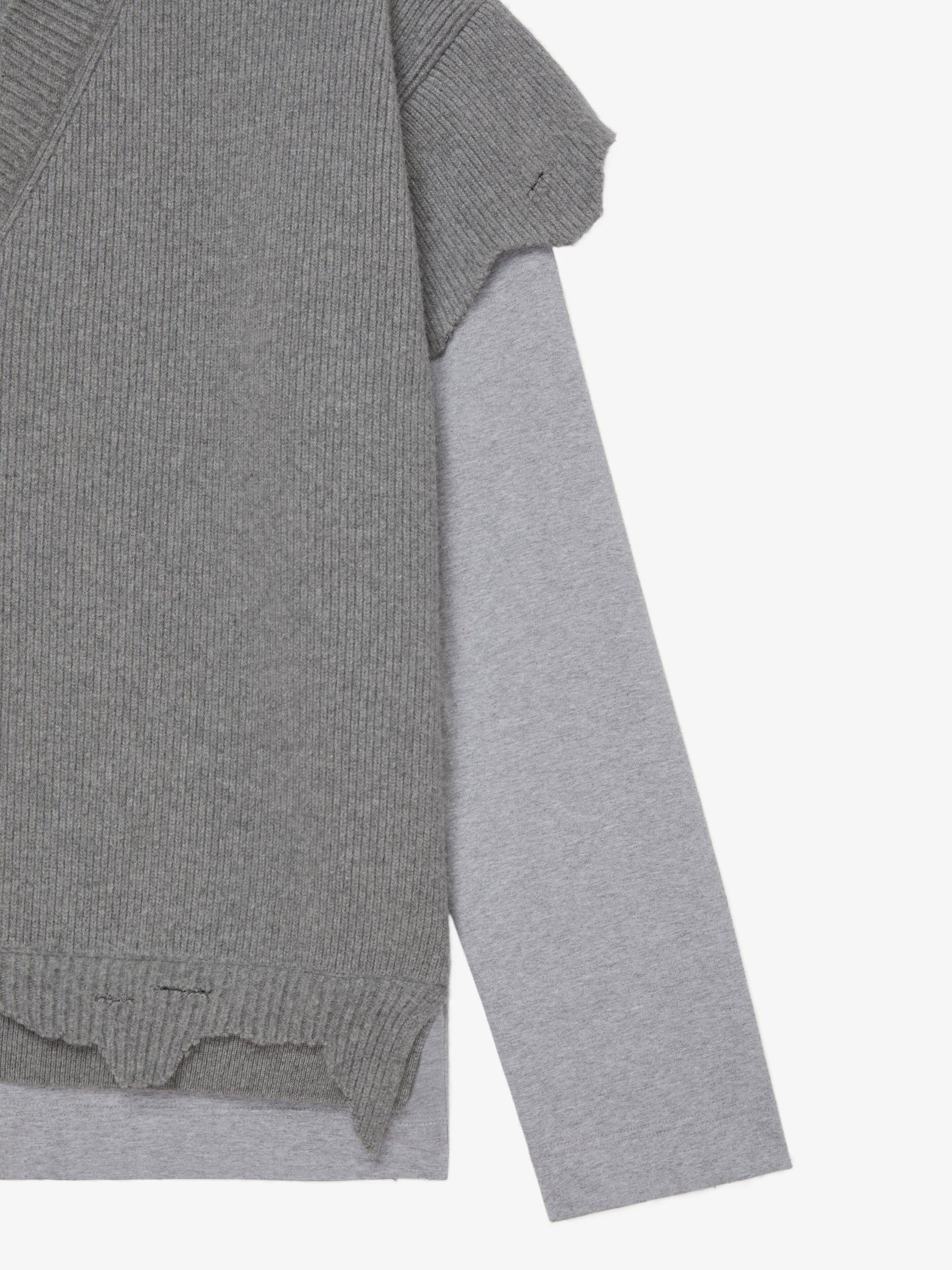 MASH UP V NECK WT CREWNECK AND JERSEY
