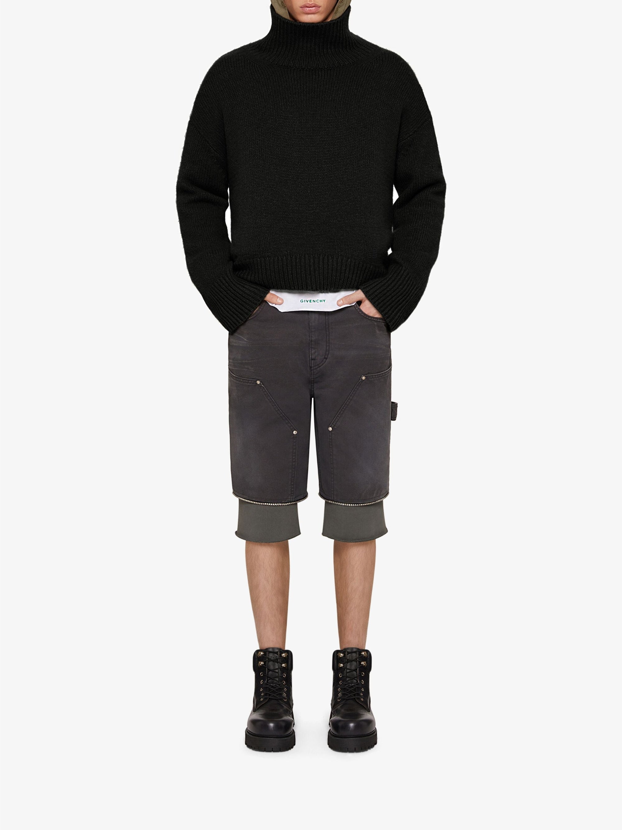 Pull à col roulé oversize en cachemire - Noir