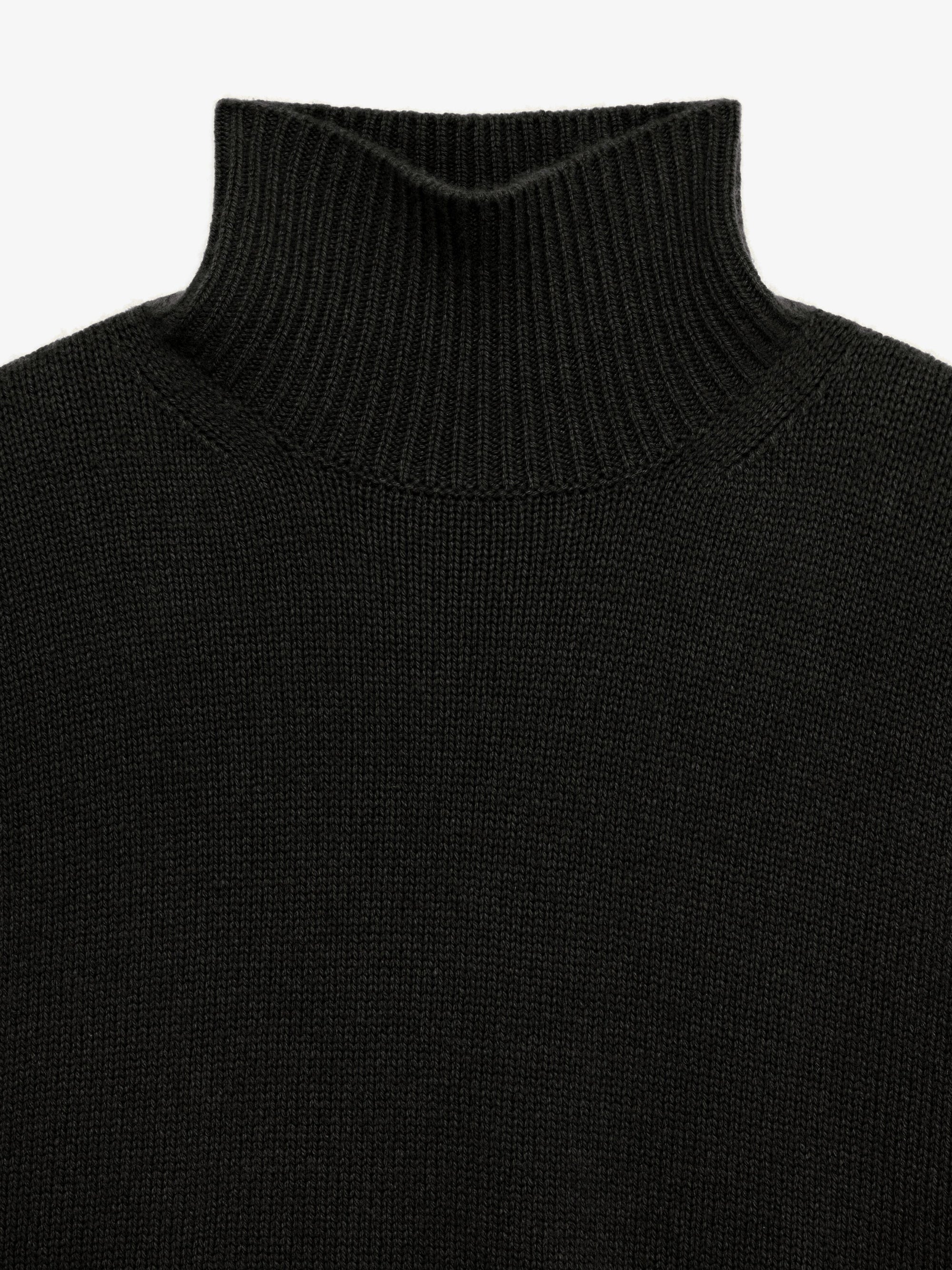 Pull à col roulé oversize en cachemire - Noir