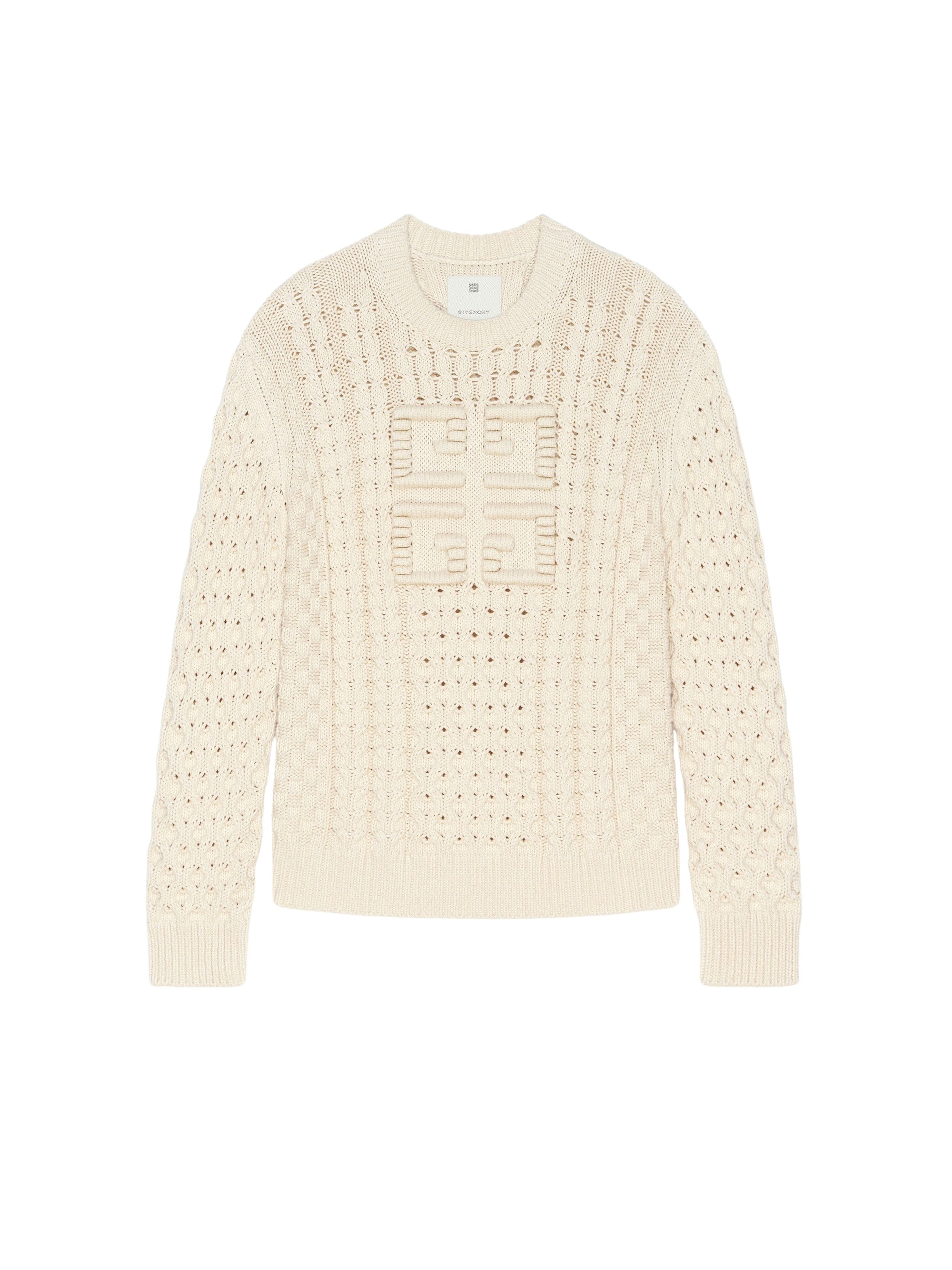 Pull 4G en maille torsadée - Creme