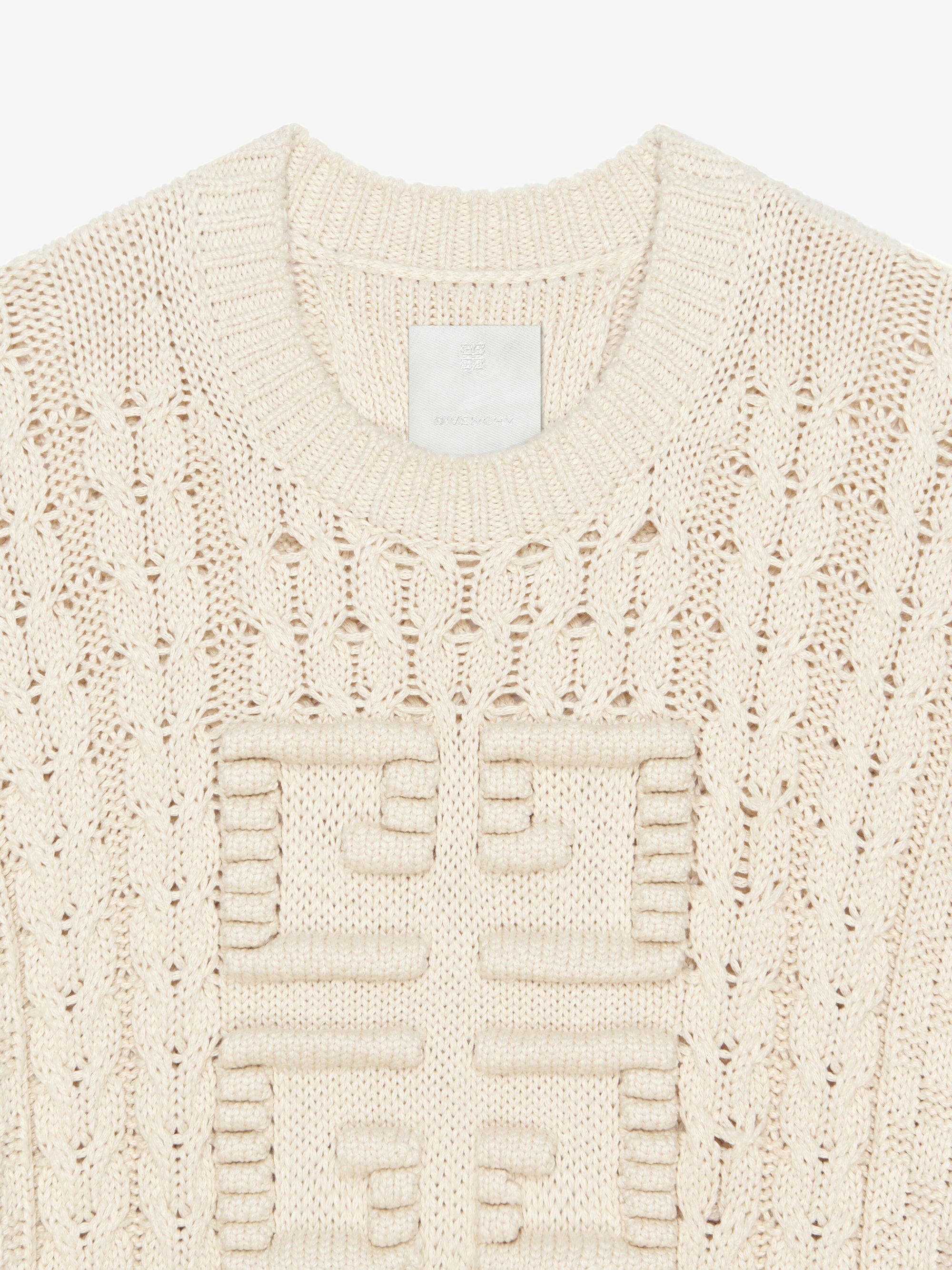 Pull 4G en maille torsadée - Creme