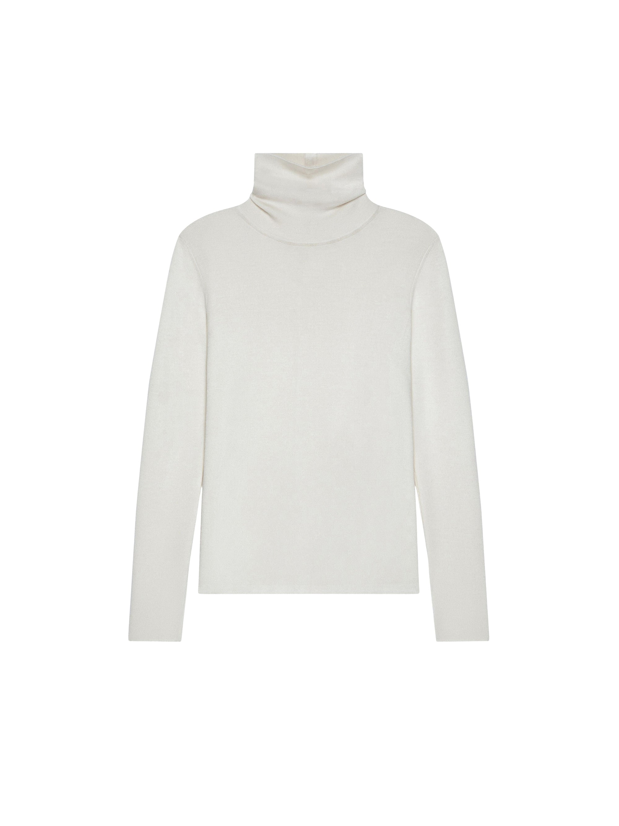 Pull col roulé en laine et soie - Natural