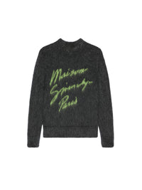 Pull avec broderie HG en mohair - Charcoal