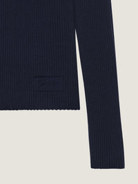 LACE UP NECK LONG SLEEVE SWEATER